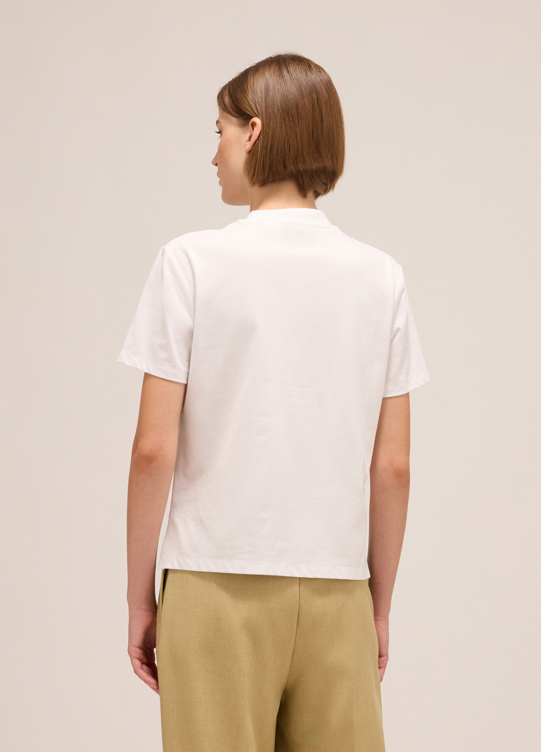 Short-sleeved T-shirt in cotton blend