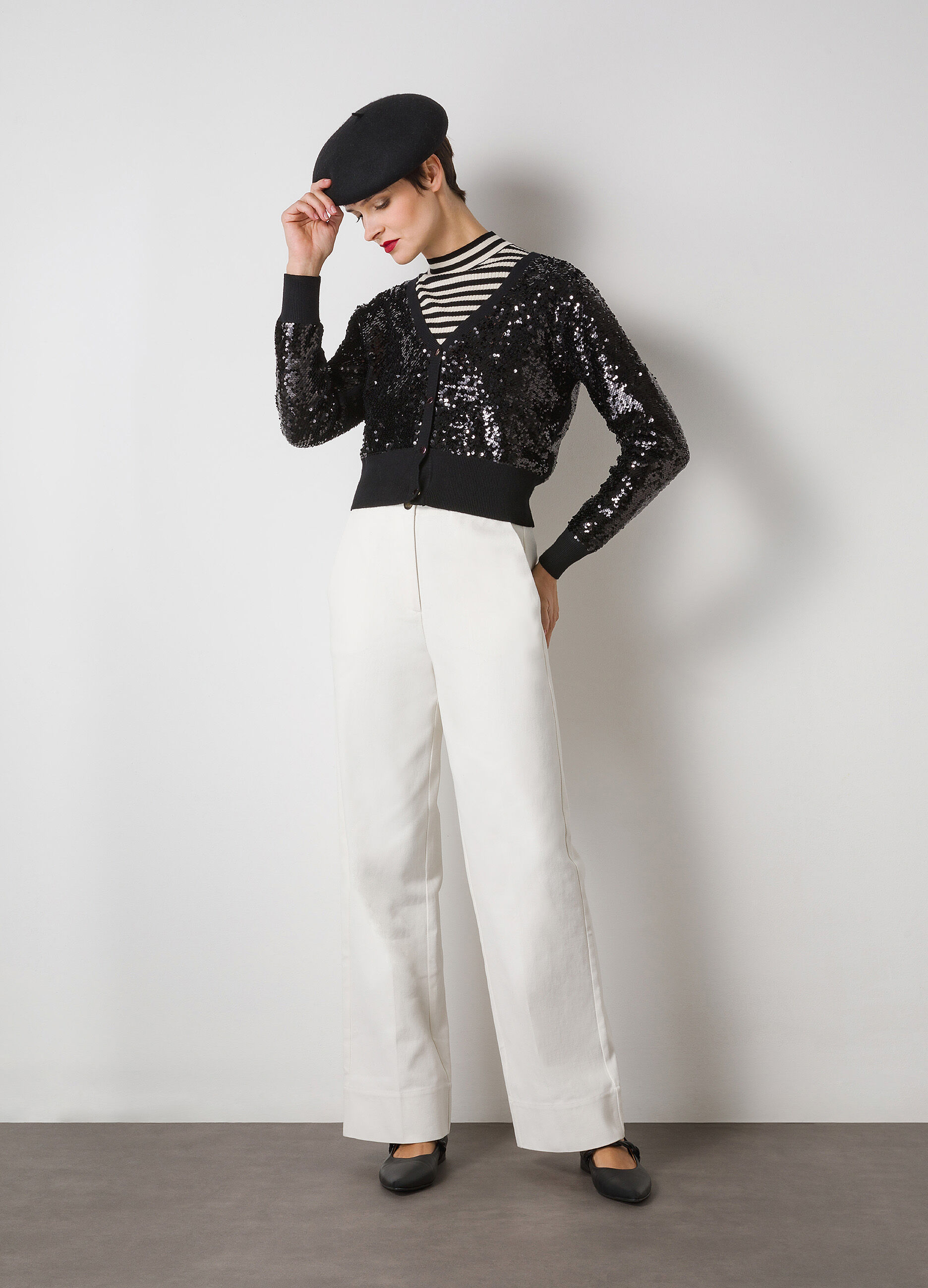 Black sequin cardigan_0