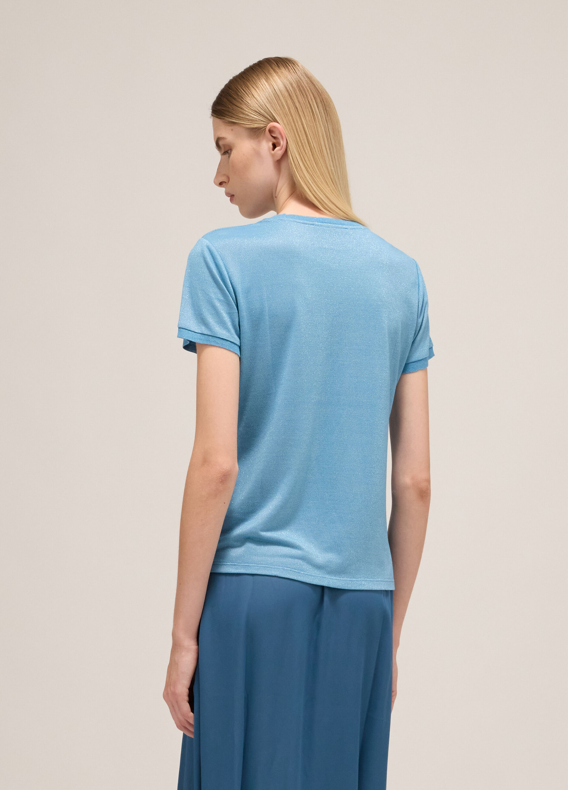 Short-sleeved T-shirt in viscose blend
