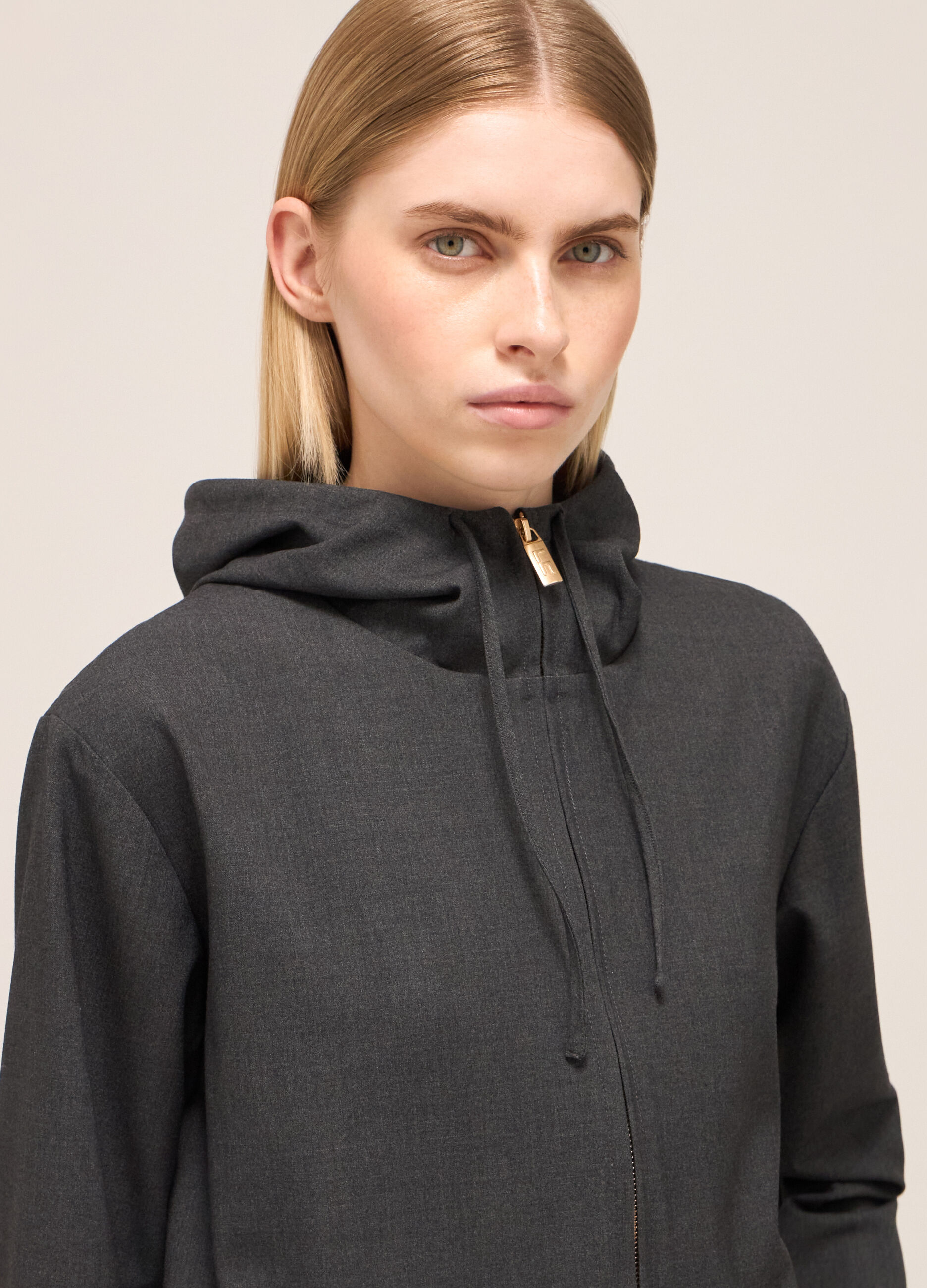 Bomber jacket with zip and hood
