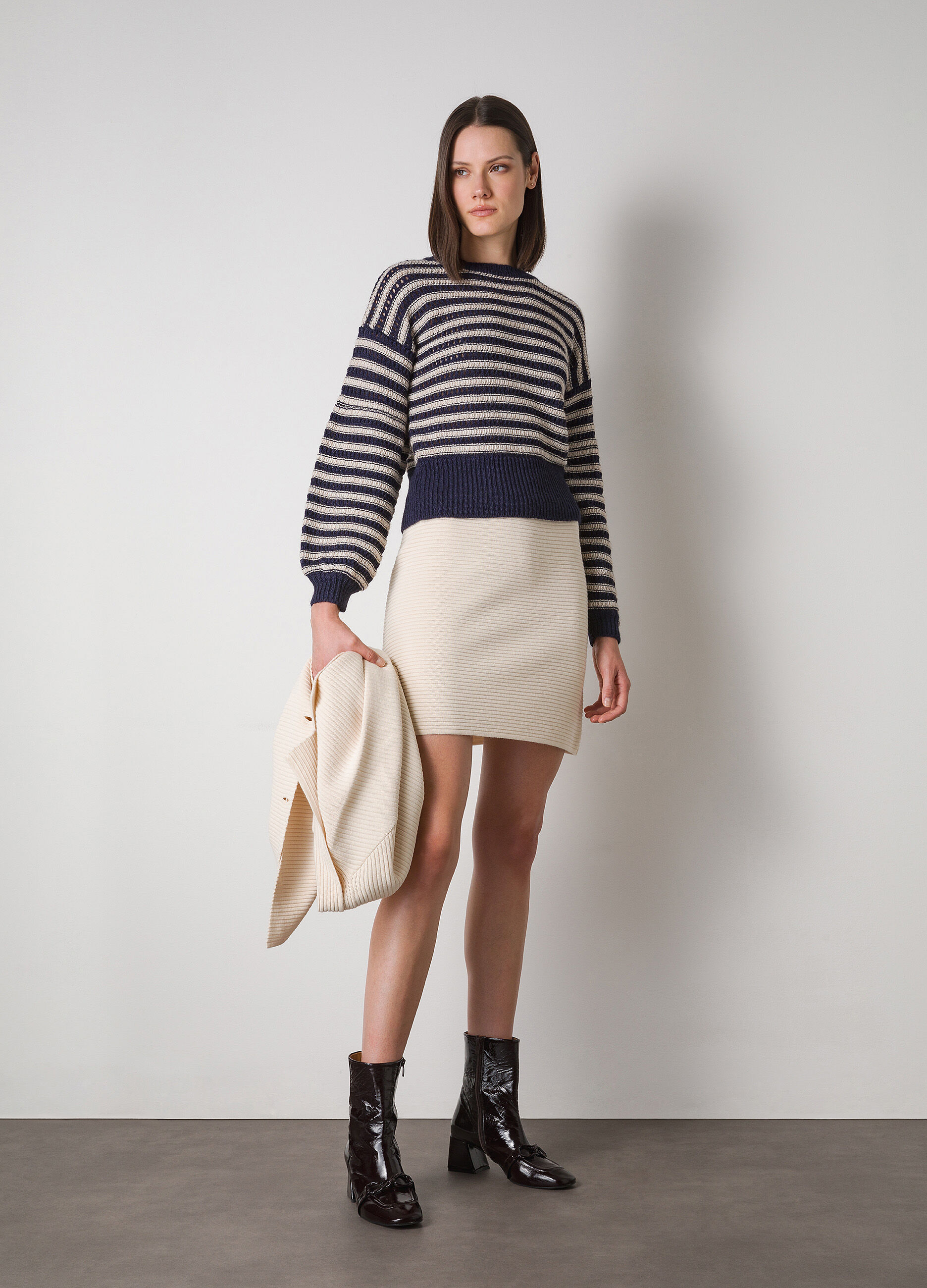 Alpaca wool-blend tricot crew-neck _0