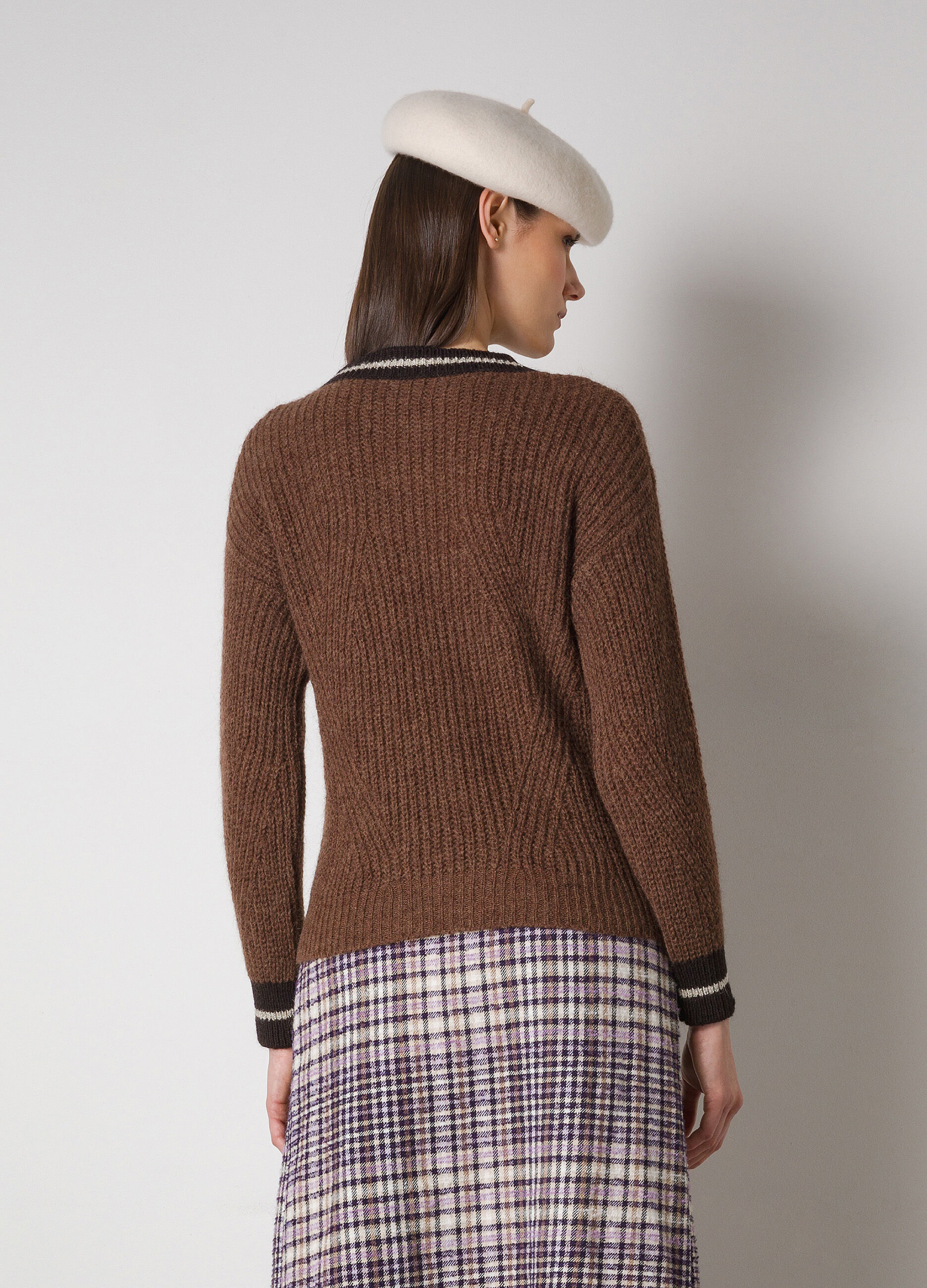 Pull en maille en laine et mohair mélangés