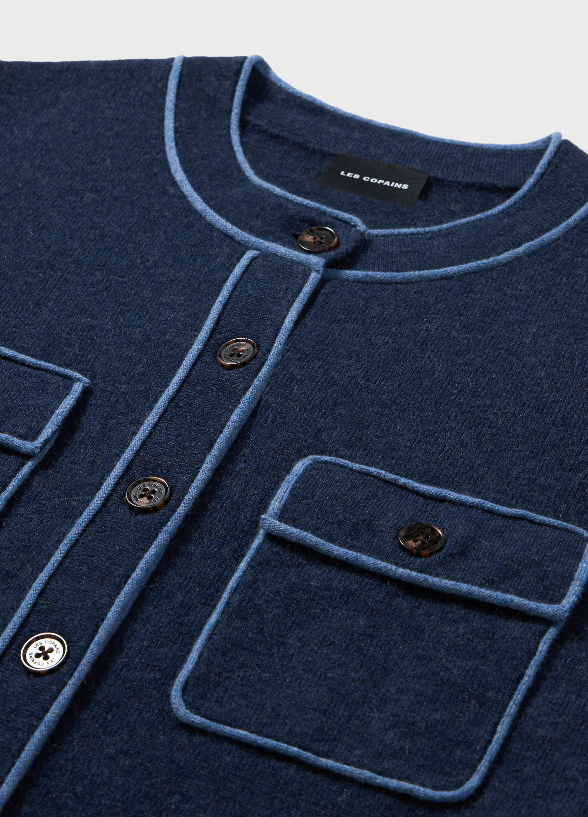 Knitted cardigan in wool and cashmere