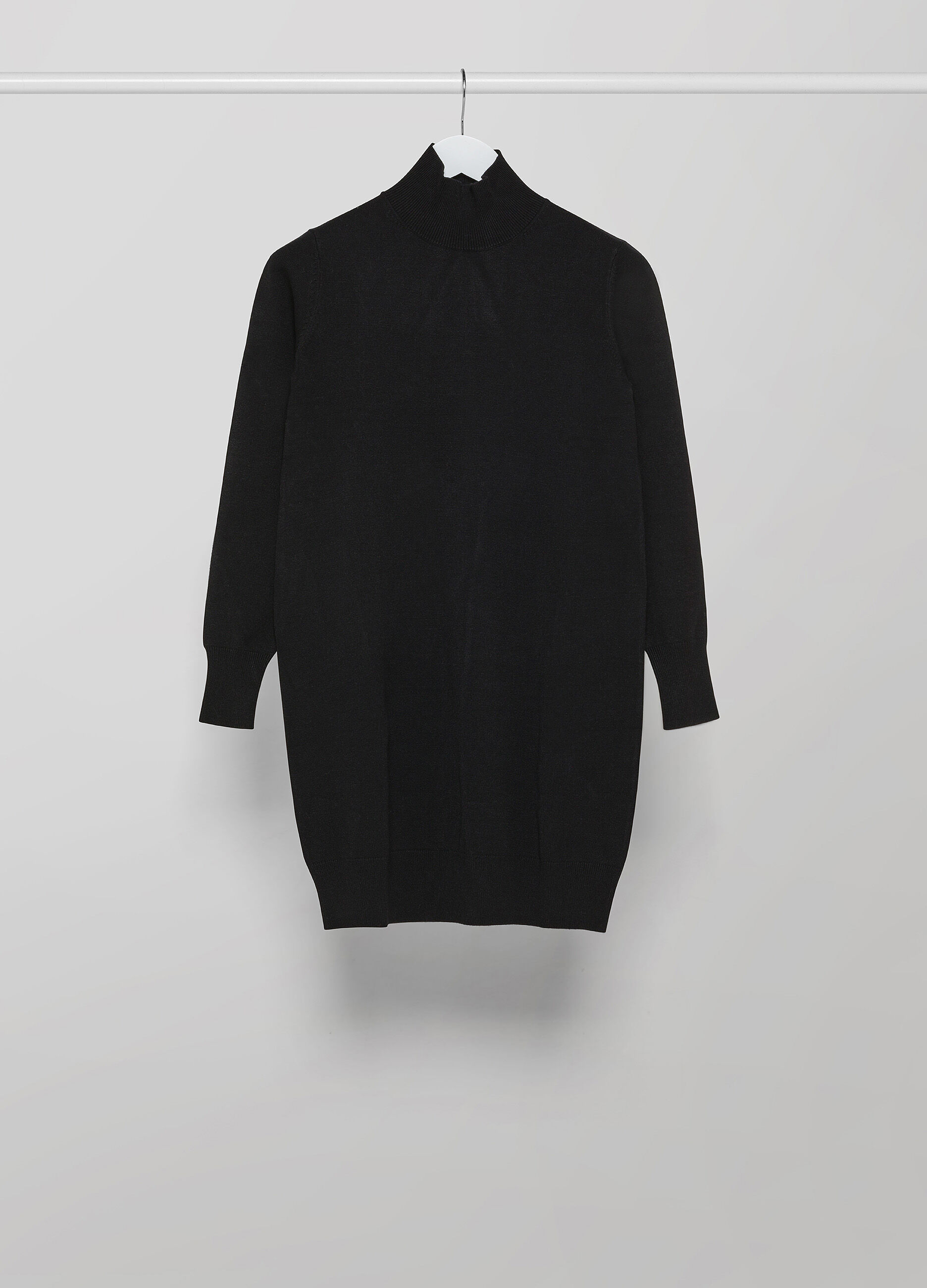 Short tricot turtleneck dress _4
