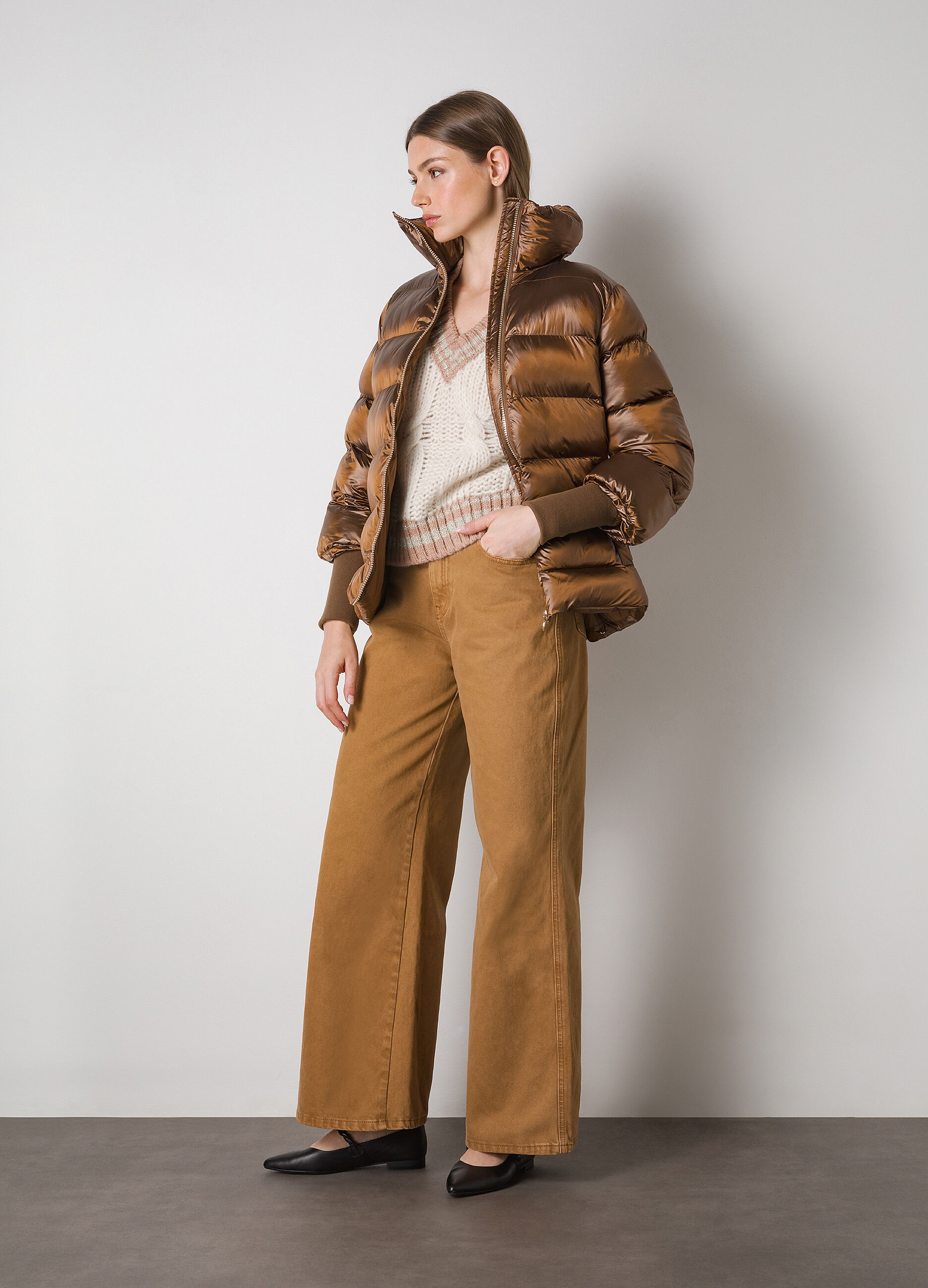 Brushed-effect padded jacket_0