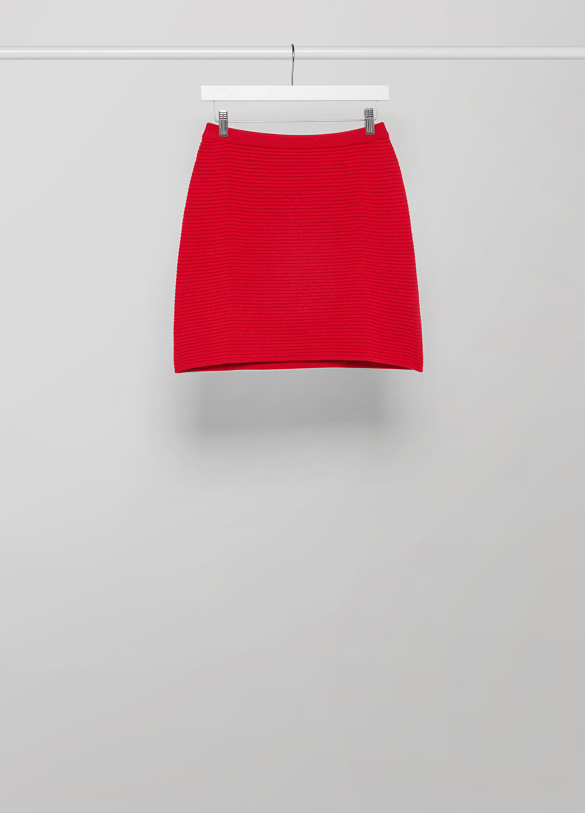 Merino wool blend tricot miniskirt
