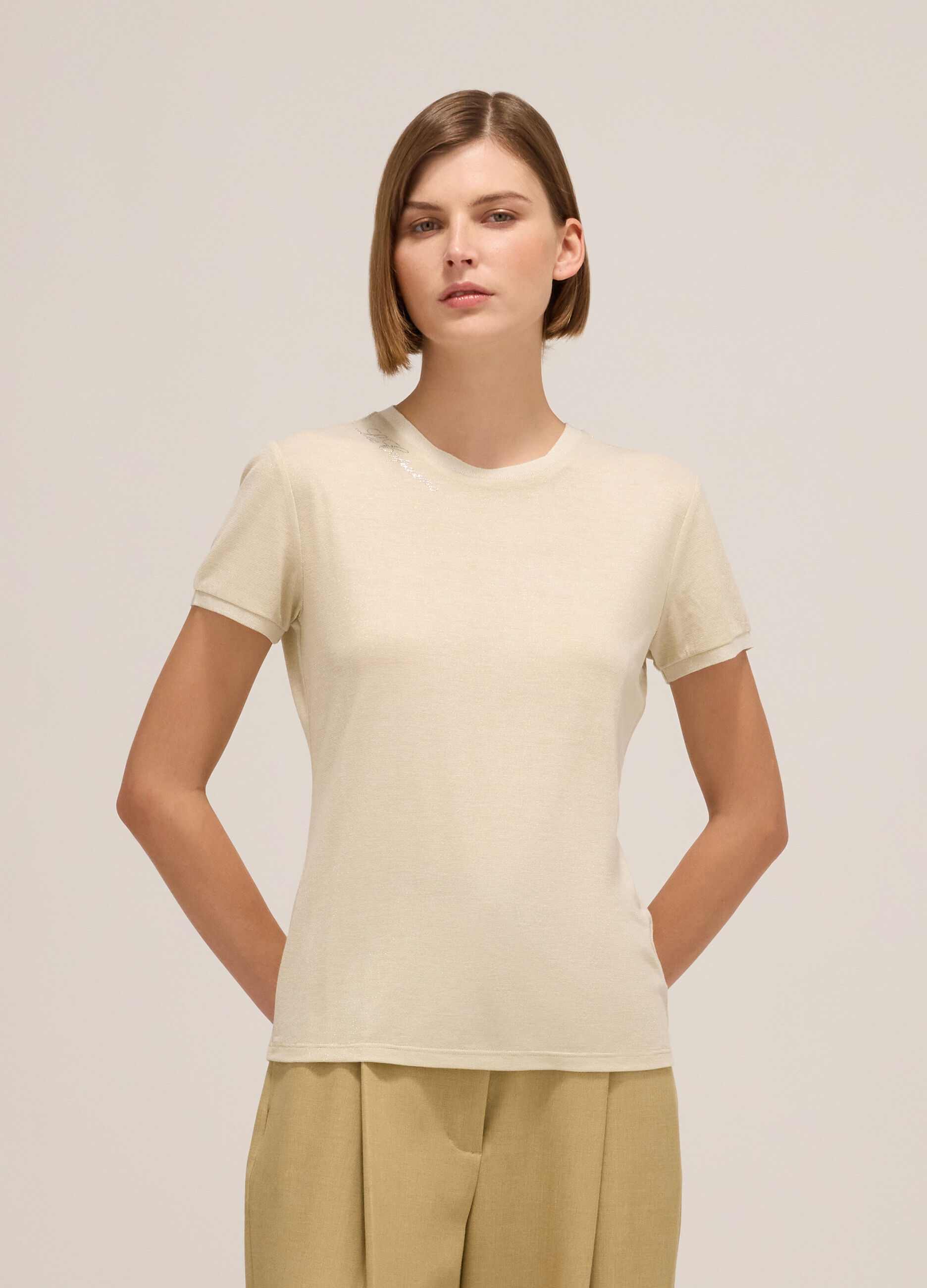 T-shirt à manches courtes en viscose mélangée