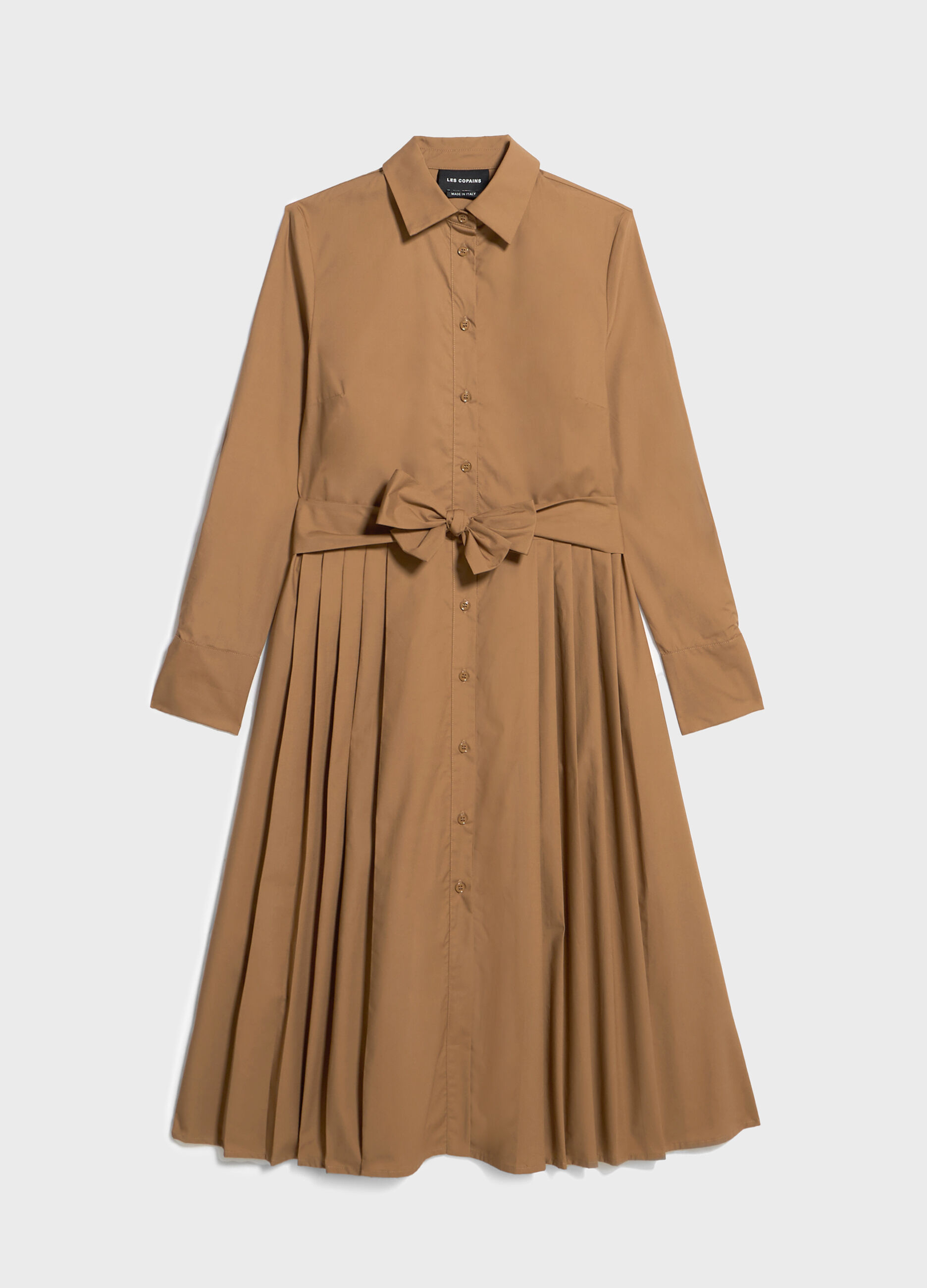 Pleated dress in 100% cotton