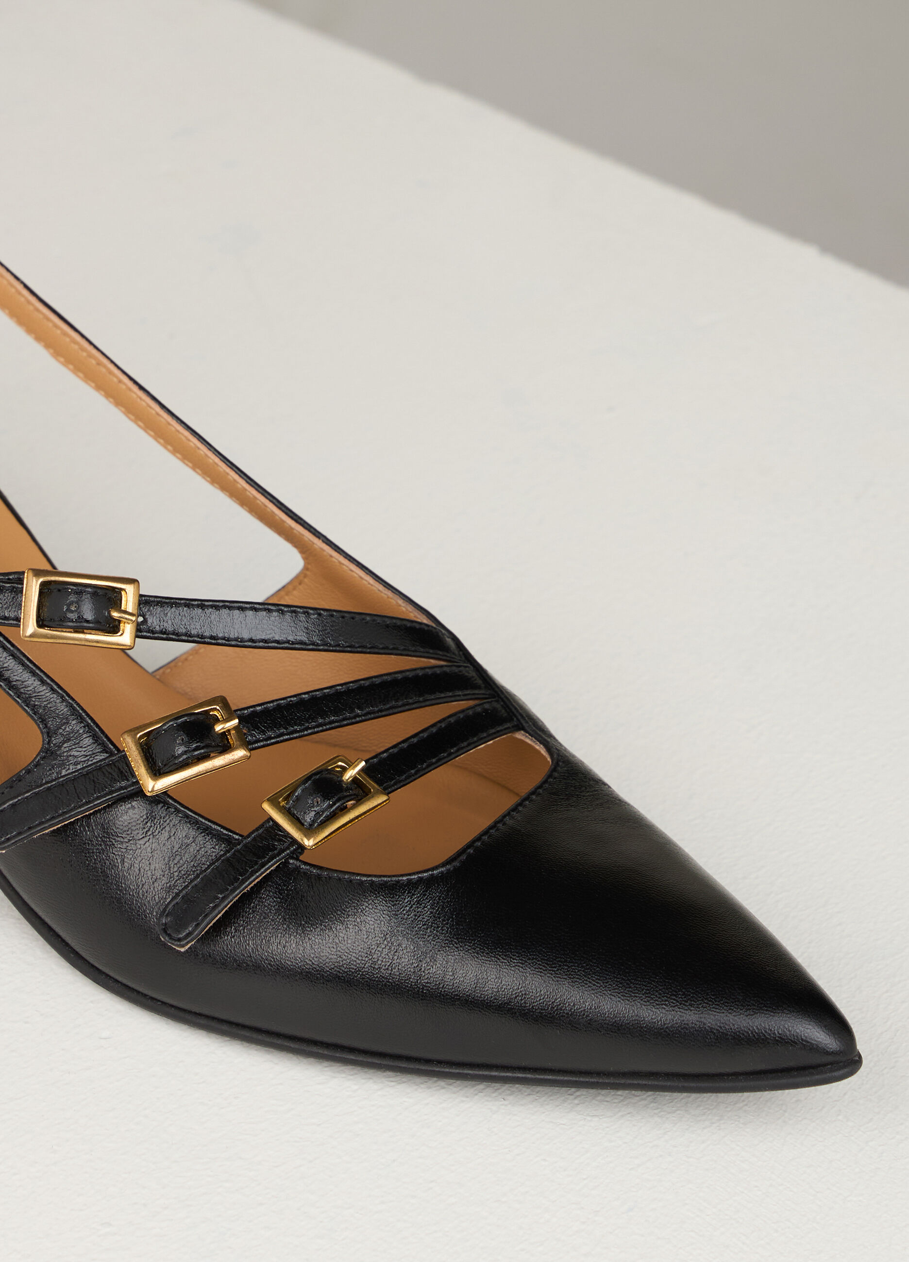 Escarpins bas en cuir