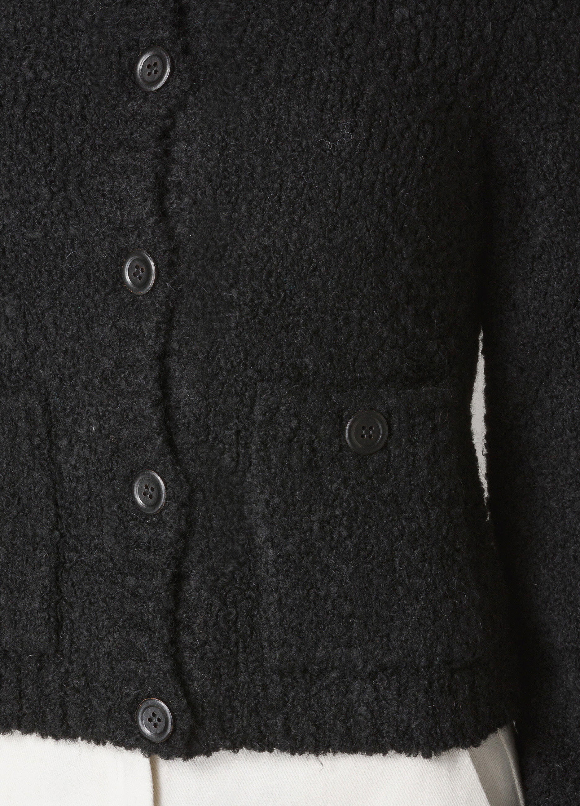 Cardigan noir en laine mélangée d’alpaca_2