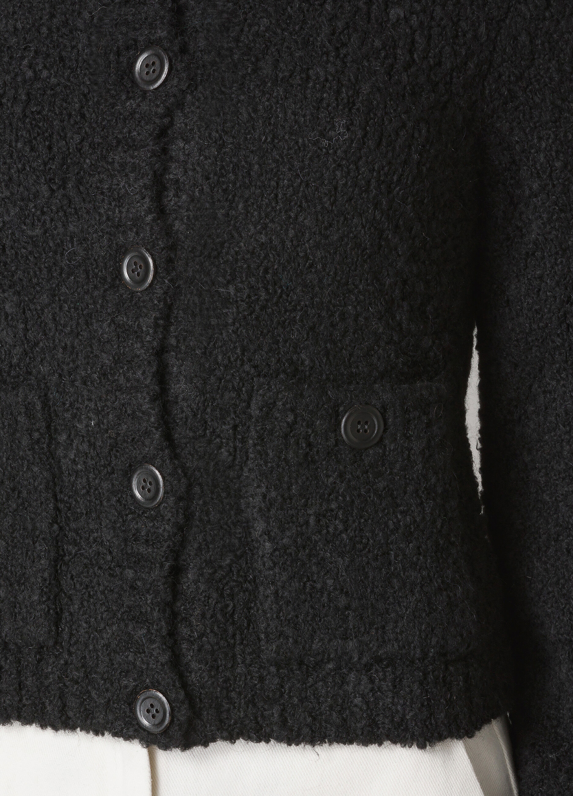 Black alpaca wool blend cardigan_2