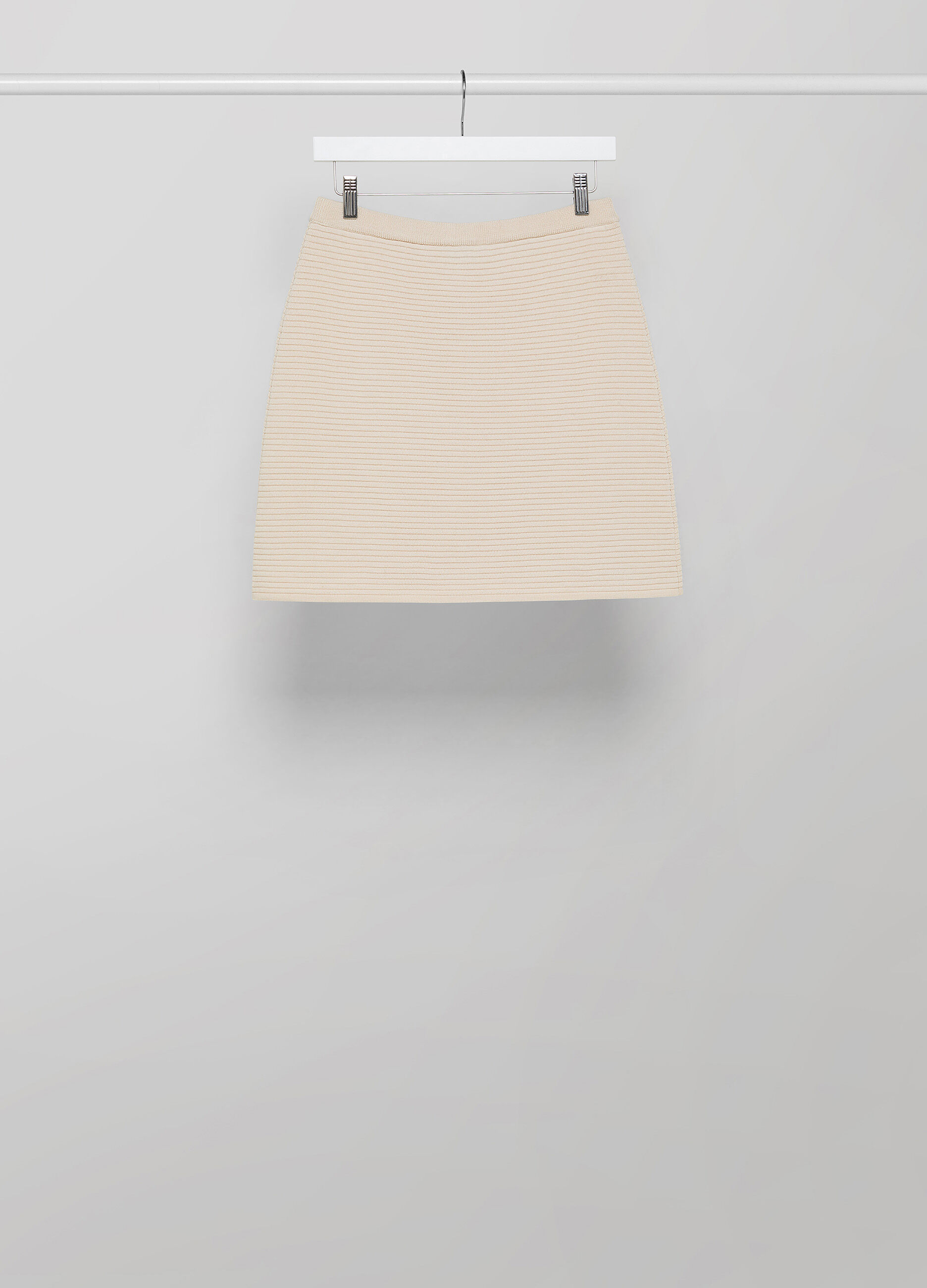 Merino wool blend tricot miniskirt