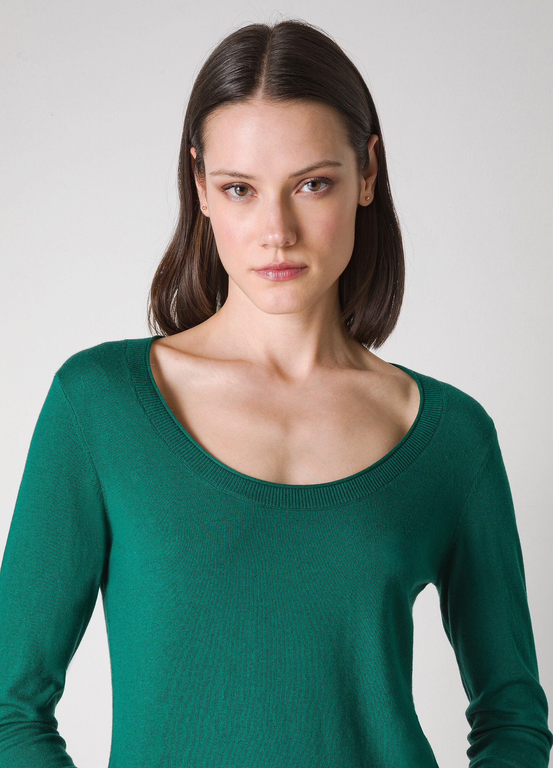 Round-neck silk-blend tricot