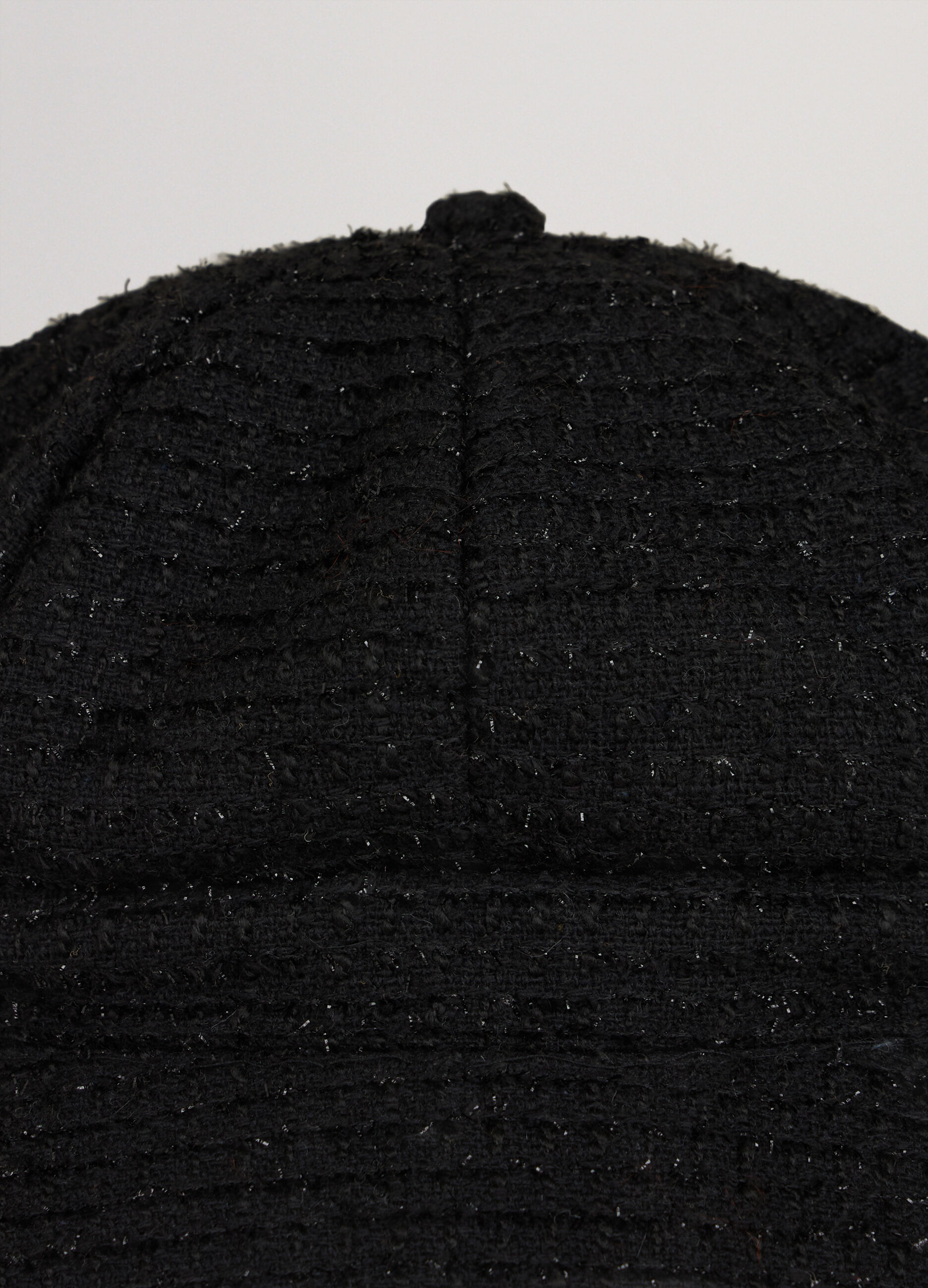 Bouclé-effect cap with visor