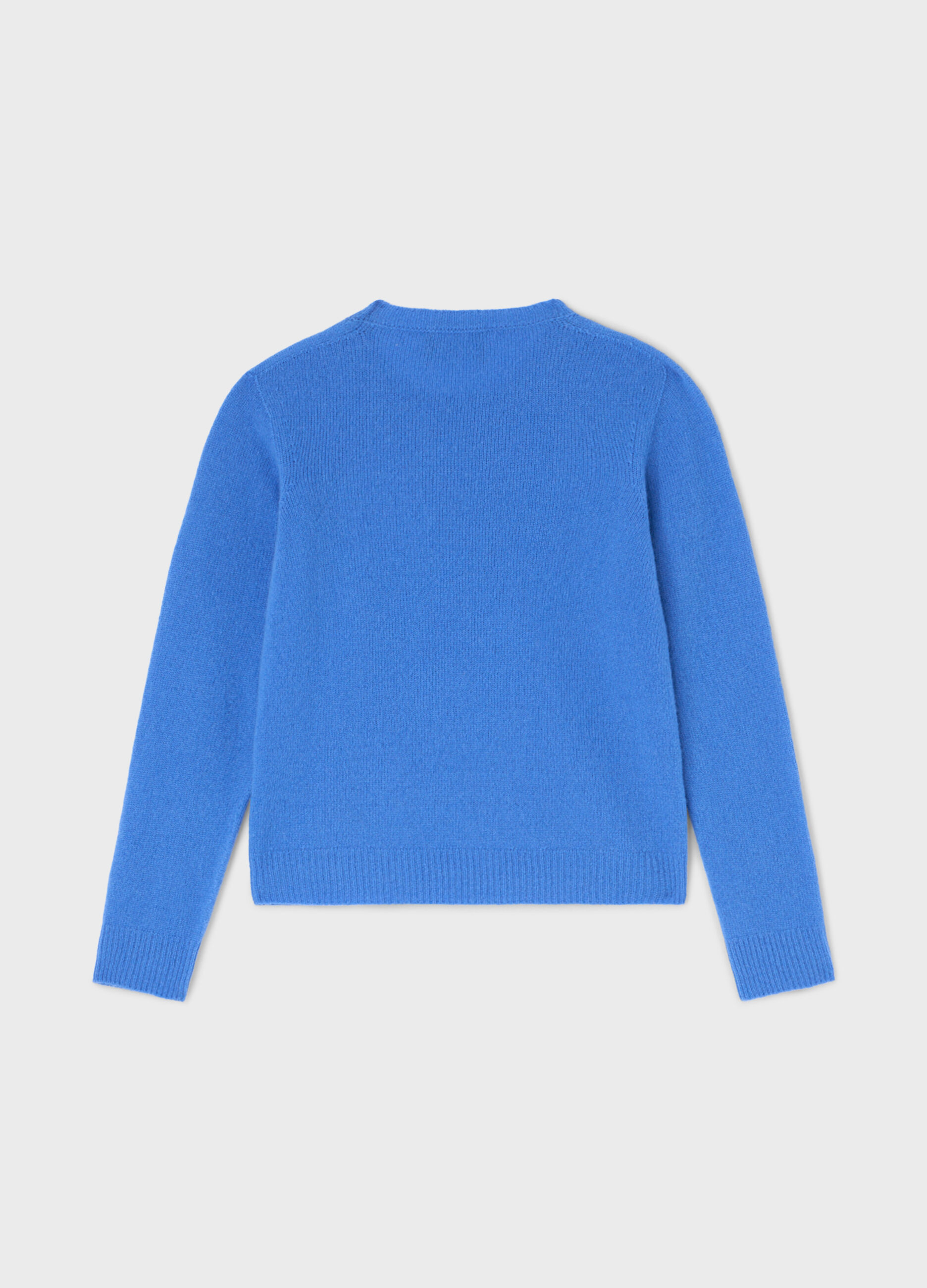 Crew-neck sweater in merino wool and cashmere