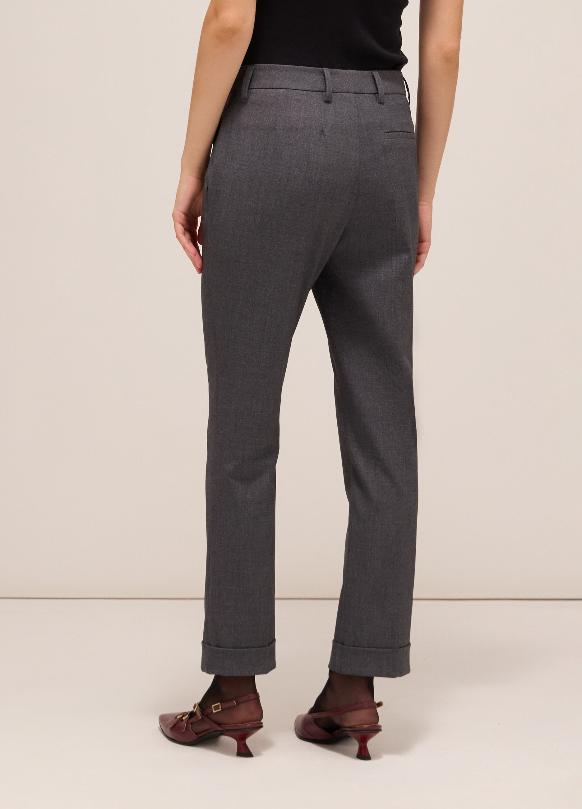 Cigarette trousers with turn-ups