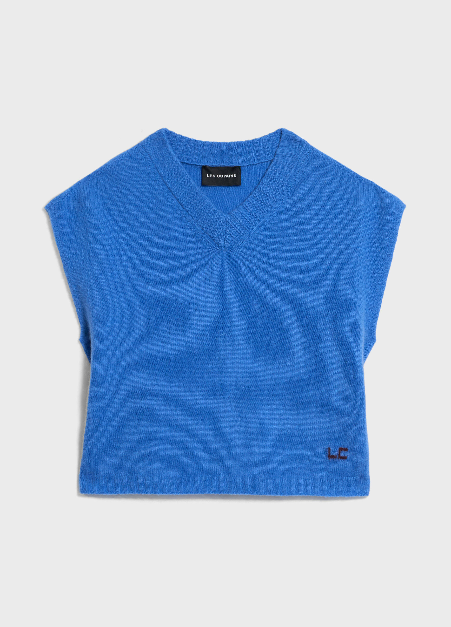 Knitted gilet in cashmere and merino wool