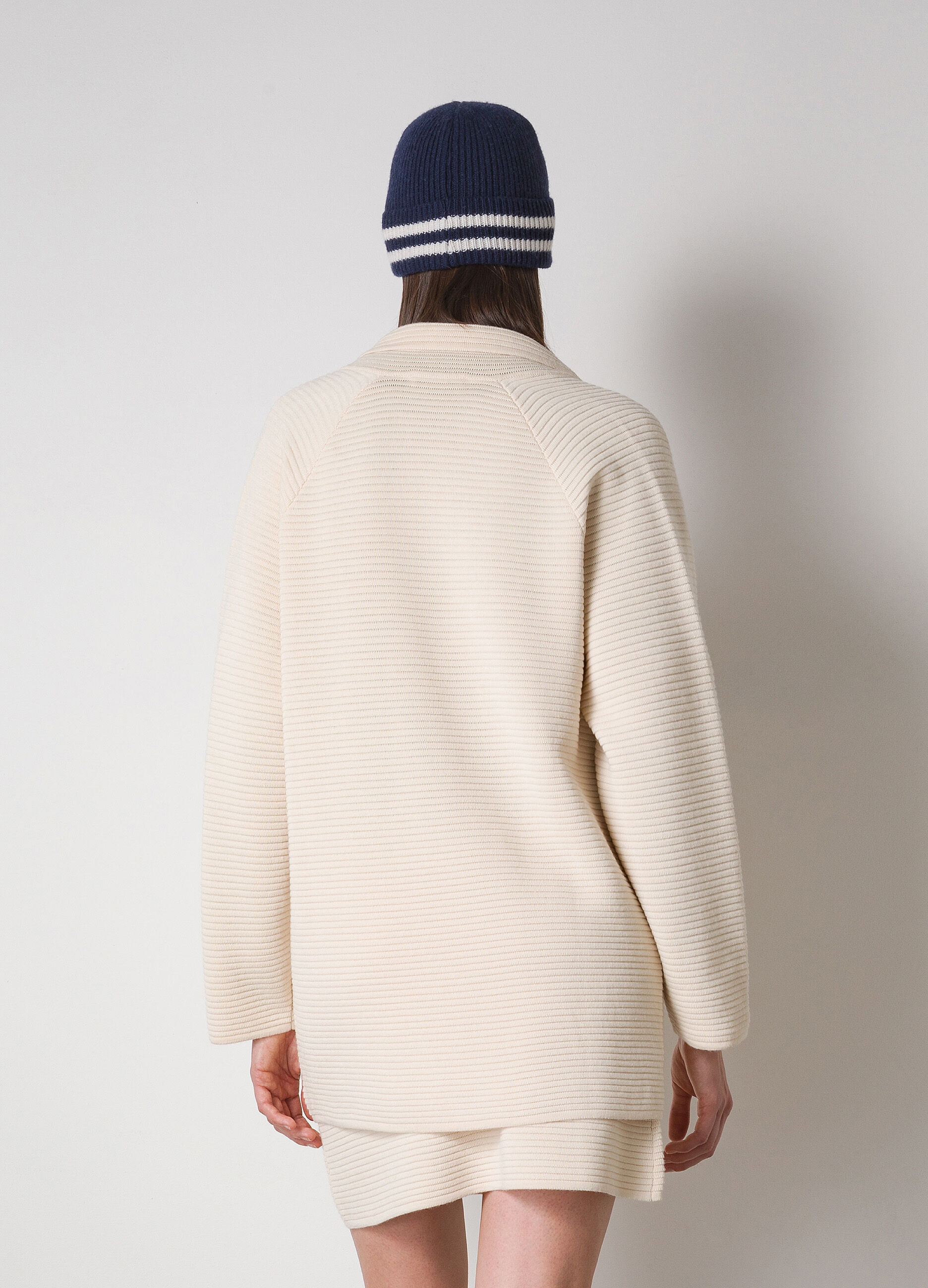 Merino wool blend tricot blazer