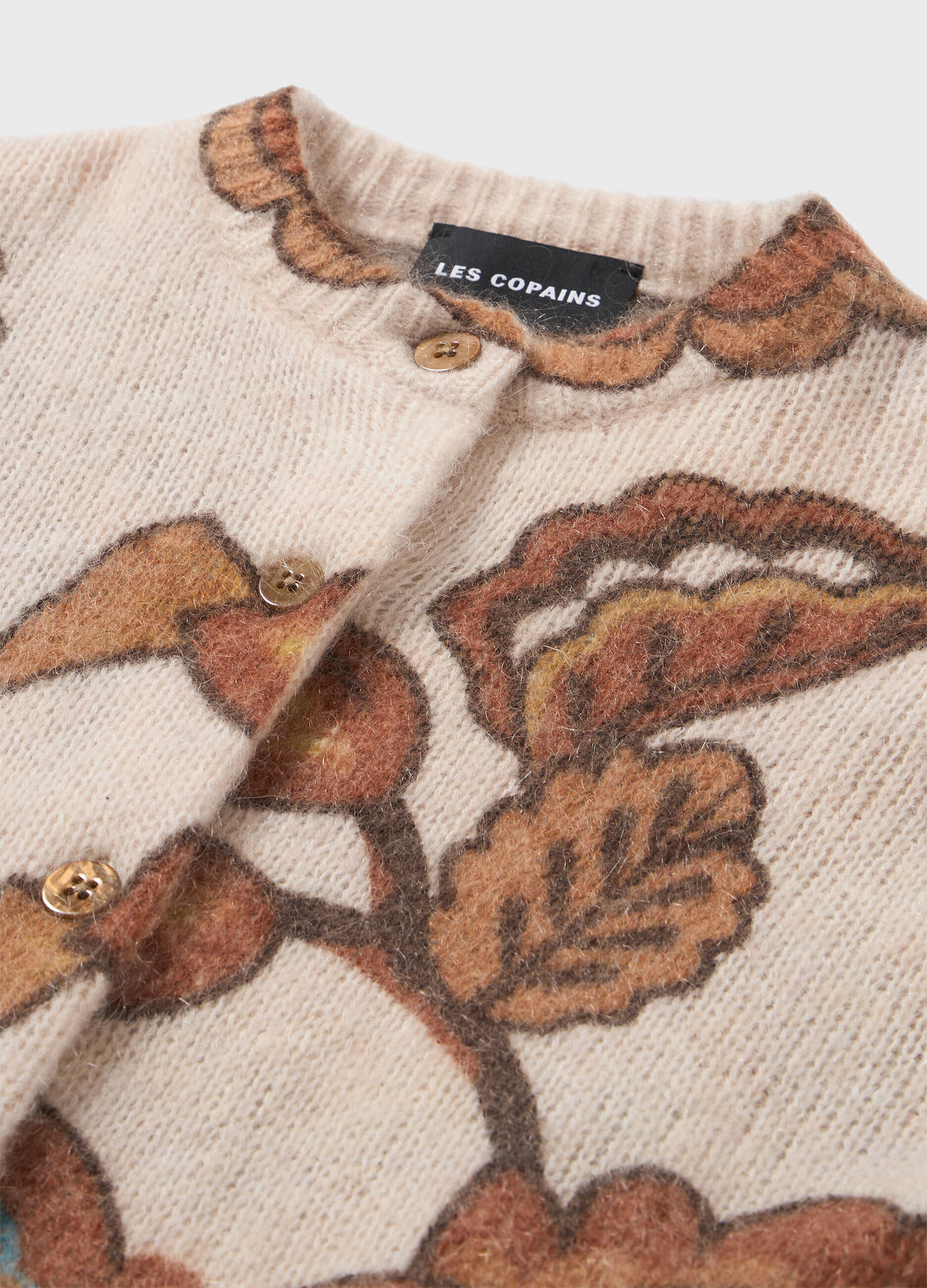 Knitted cardigan with print