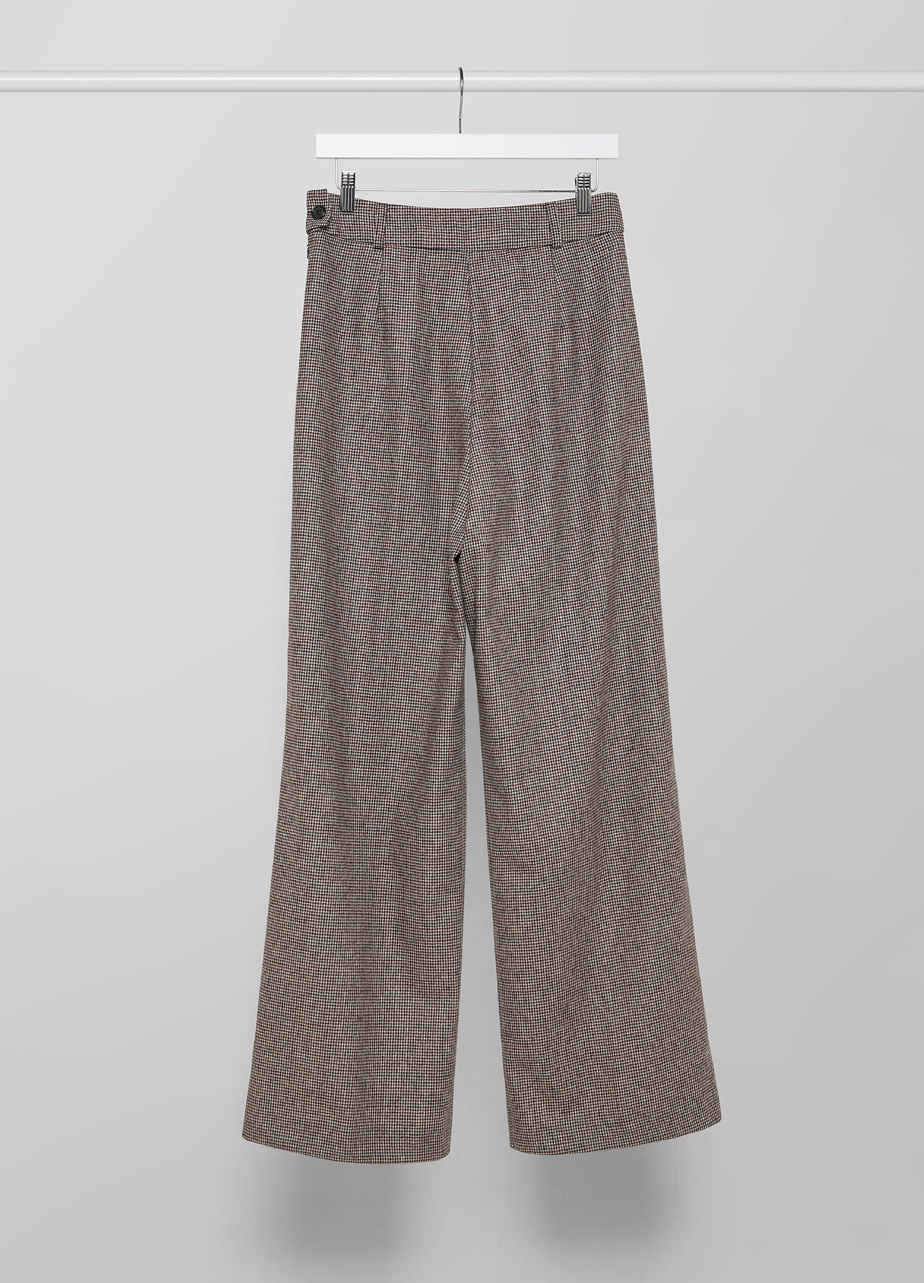 Wool blend wide flare trousers_5