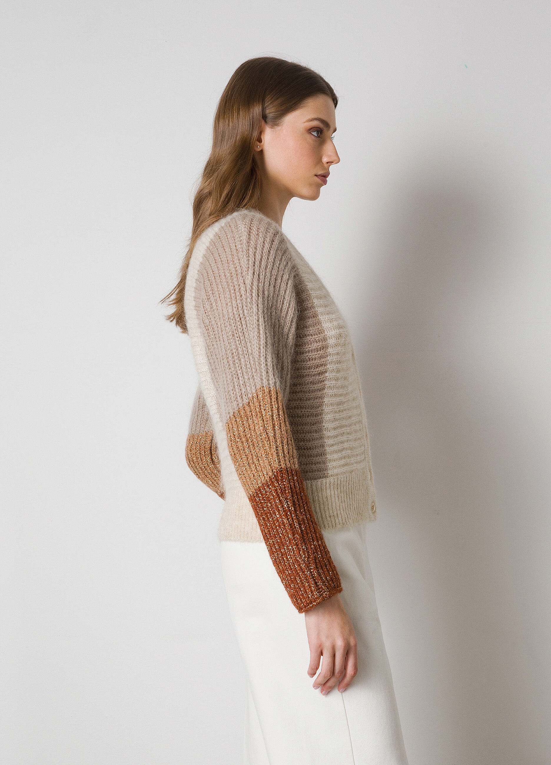 Wool and lurex blend tricot cardigan_3