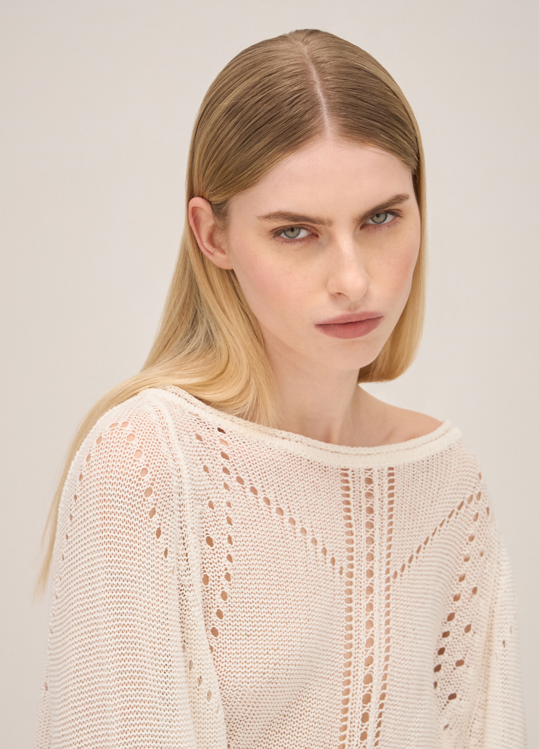 Openwork knitted top