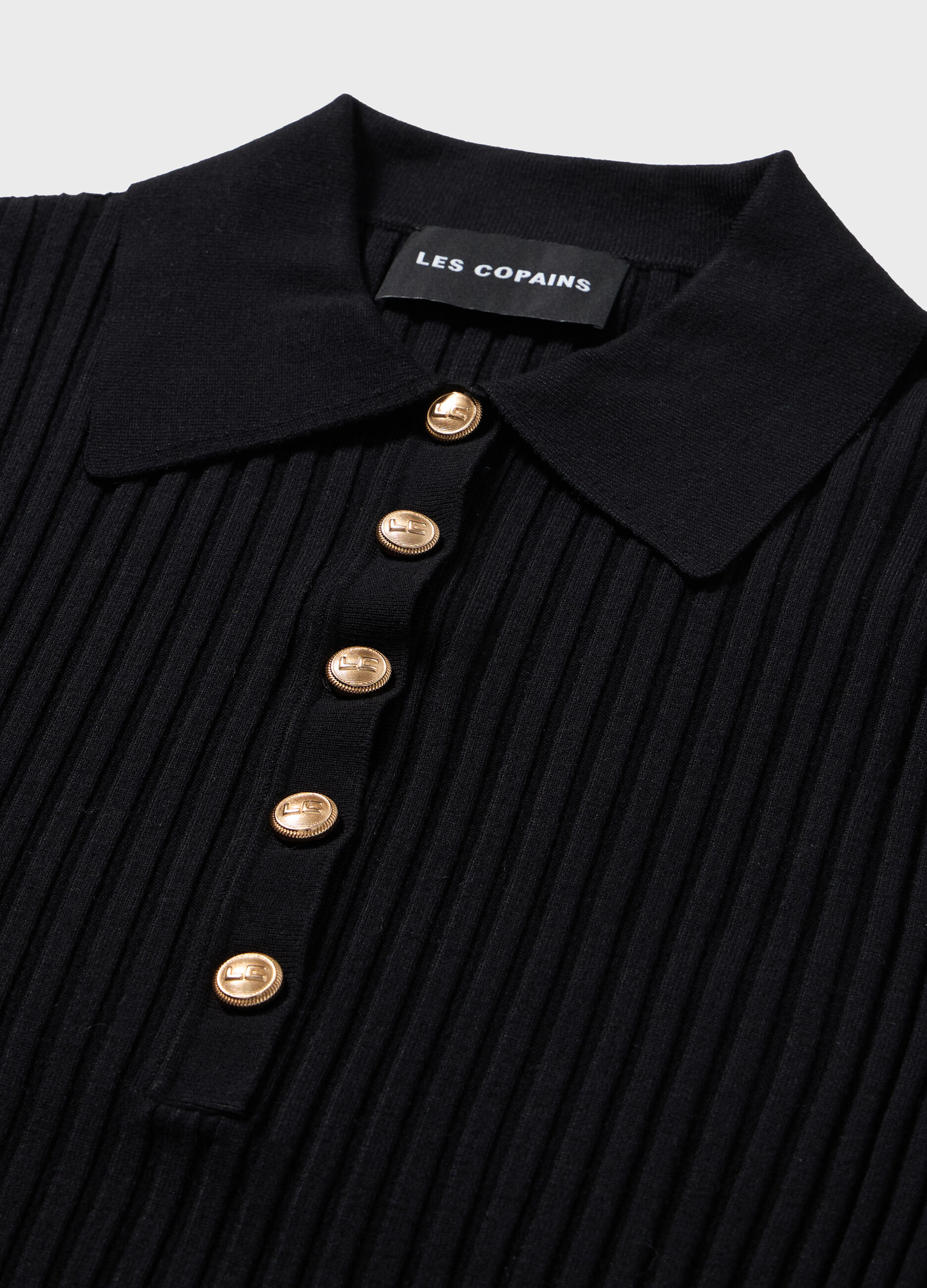 Polo shirt in ribbed viscose