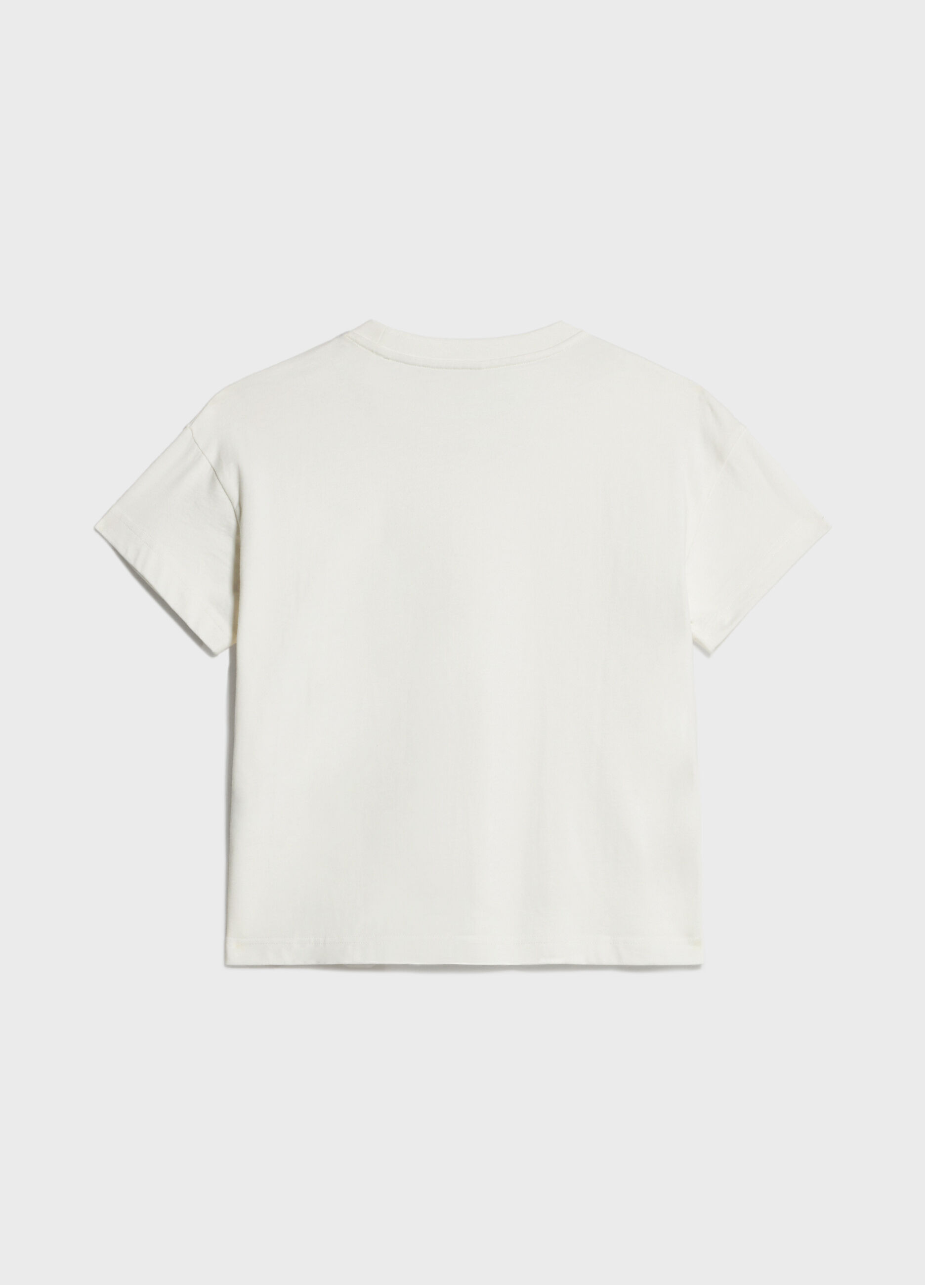Cotton T-shirt with bead appliqués