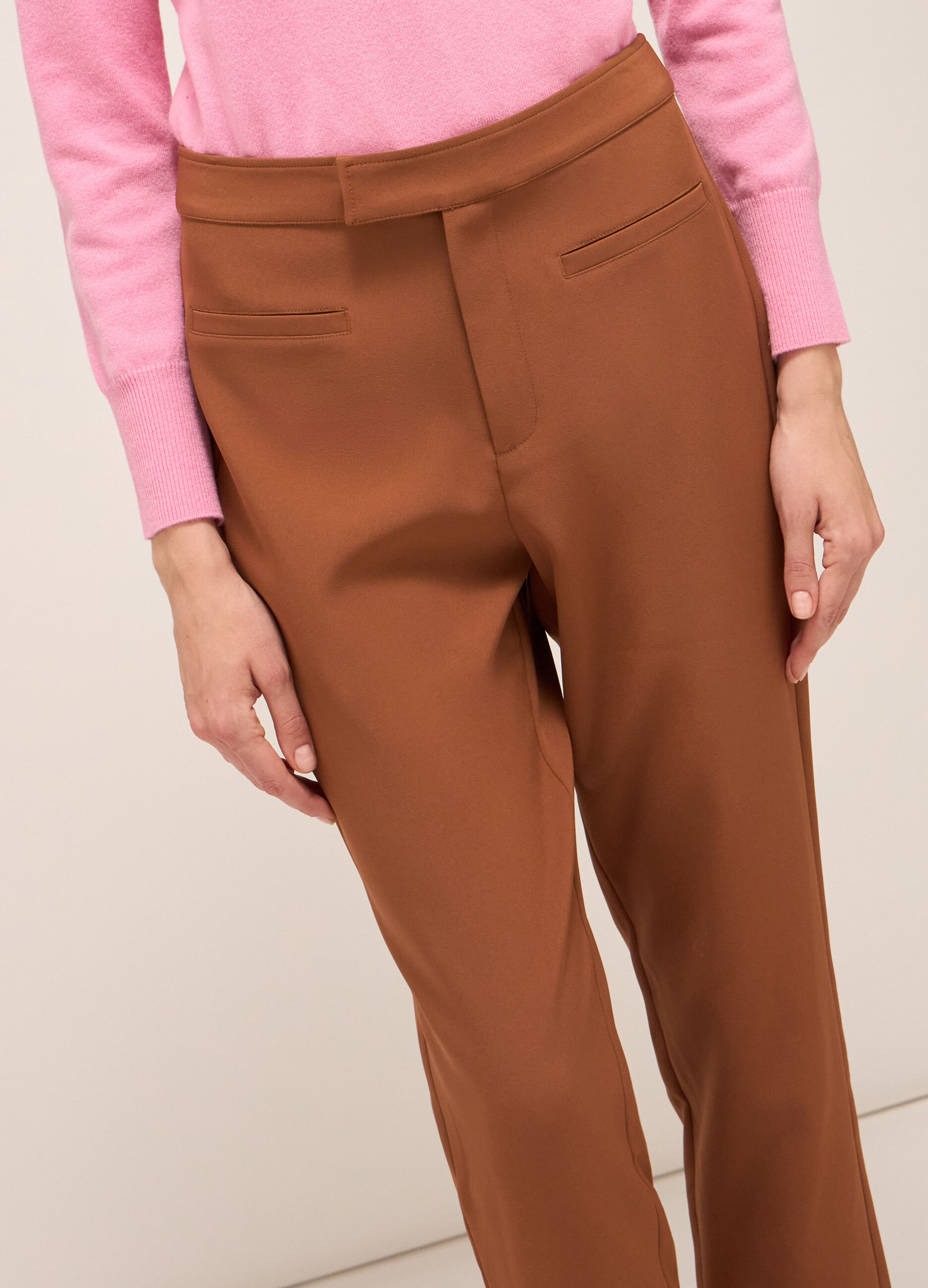 Polka dot stretch trousers