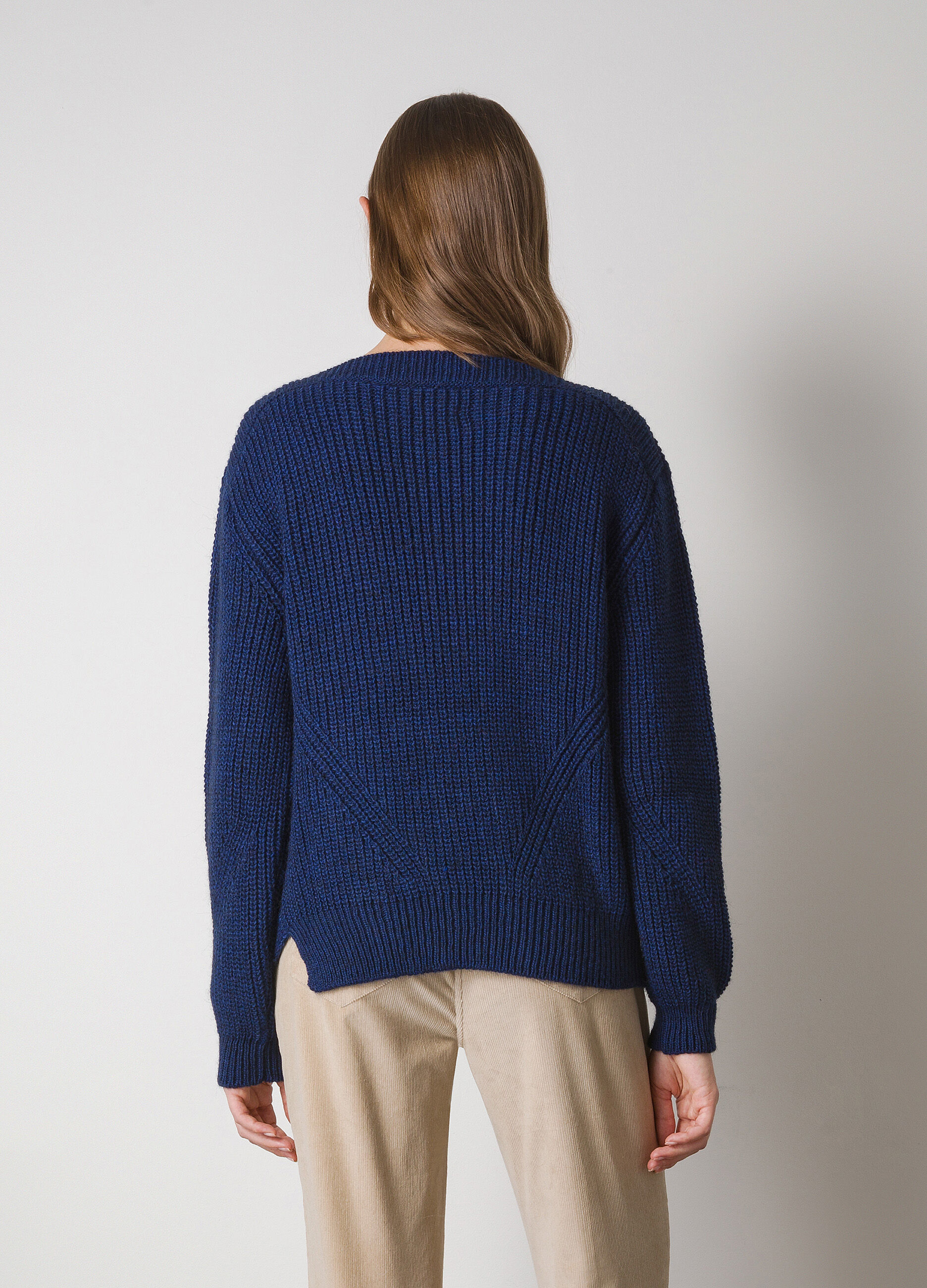 Tricot in wool and alpaca blend with cable design _1
