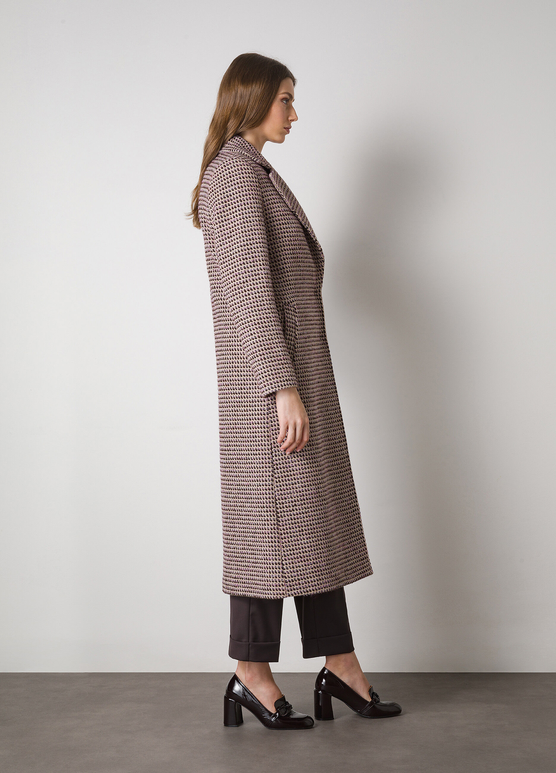 Wool-blend long coat
