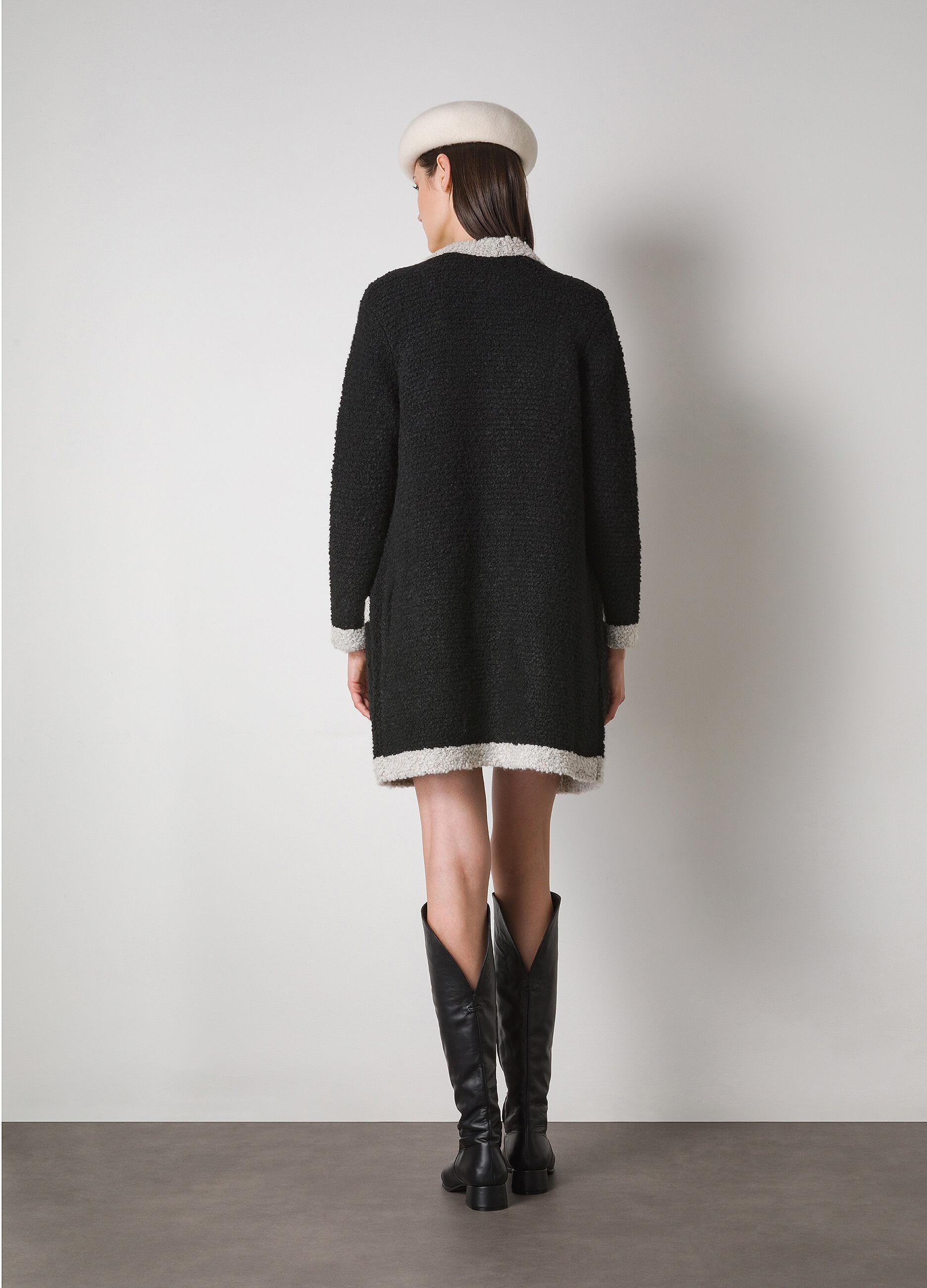 Long loop stitch cardigan with alpaca wool_1