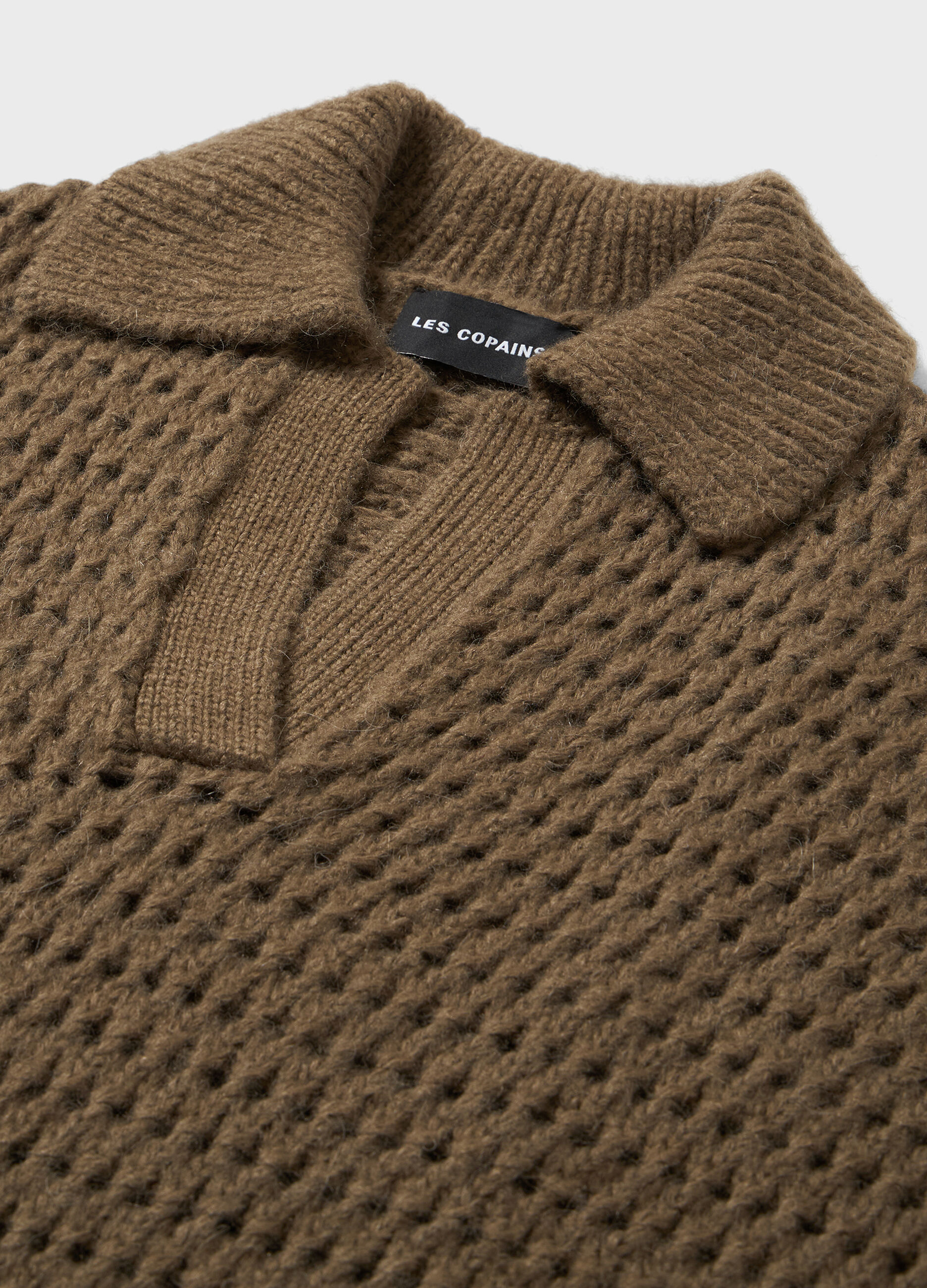 Polo shirt in alpaca, wool and cotton blend
