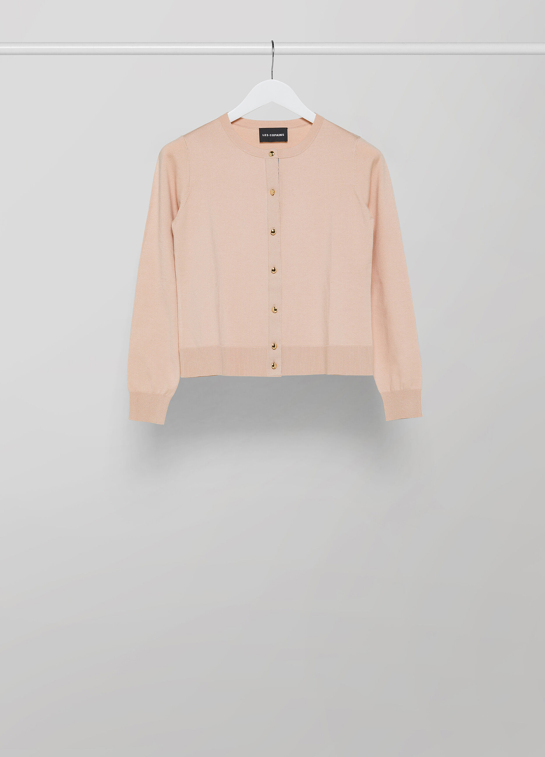 Round-neck tricot cardigan