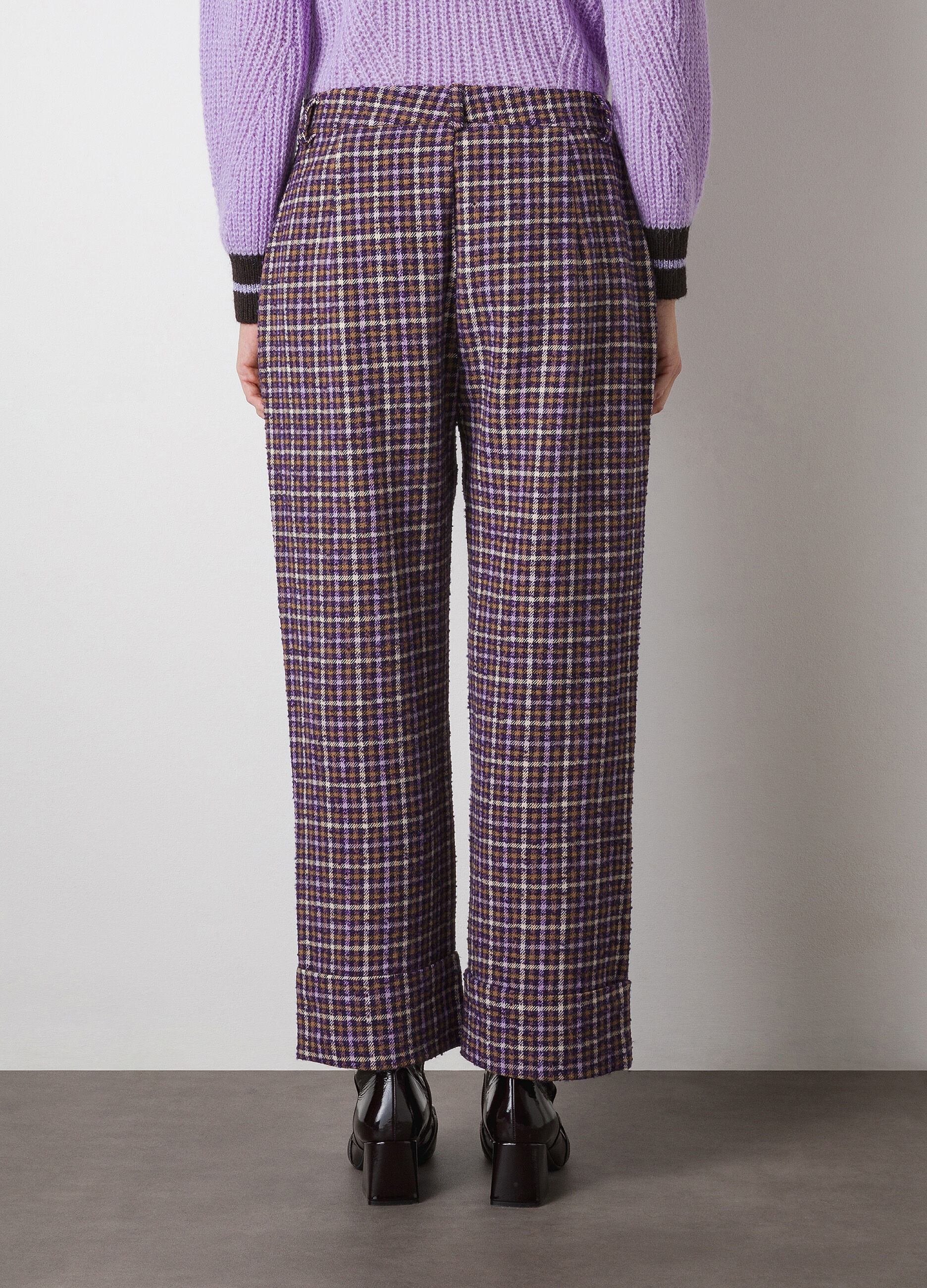 Checked wool-blend trousers_1