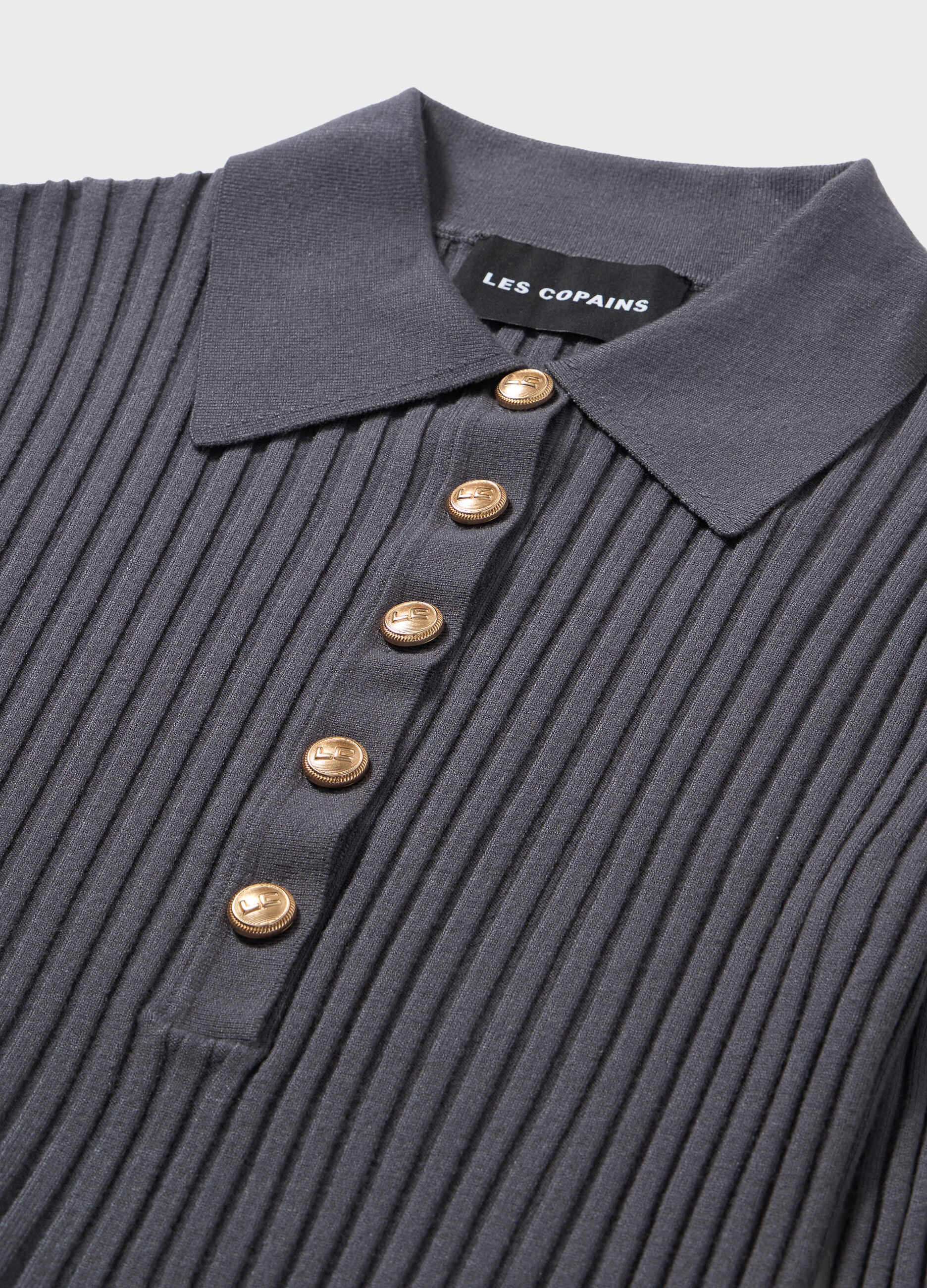 Polo shirt in ribbed viscose
