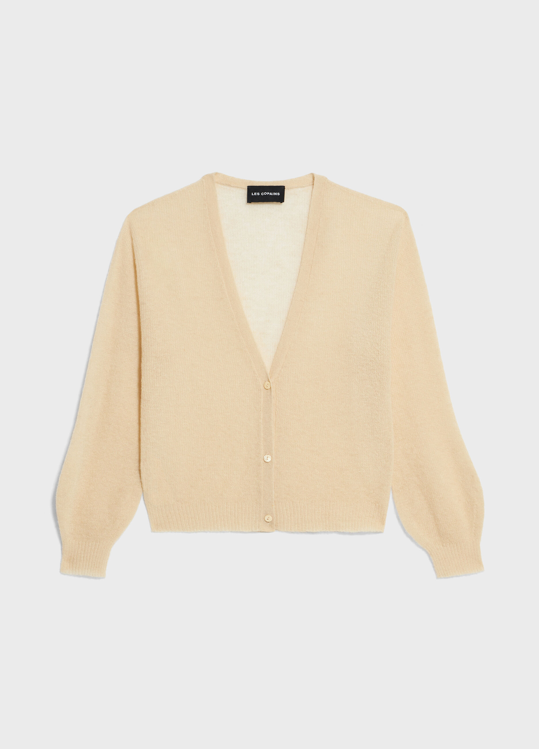 Knitted cardigan with V neck