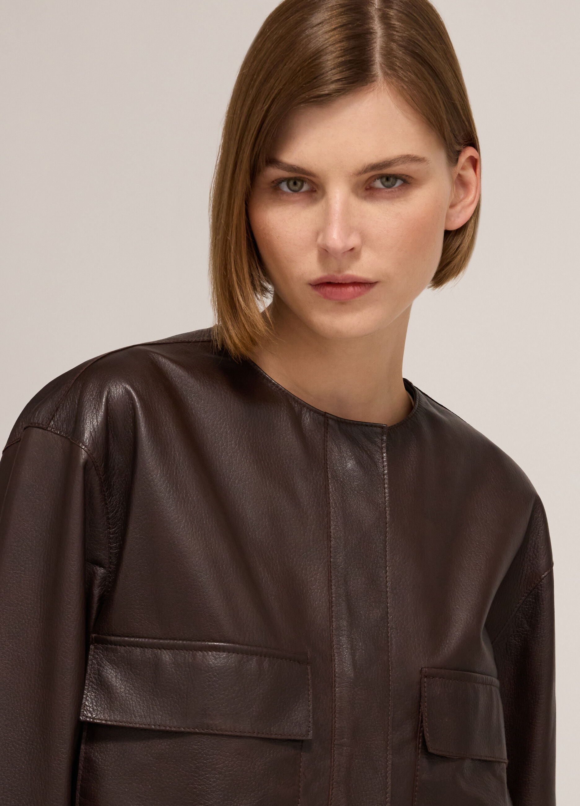 Veste bomber en cuir