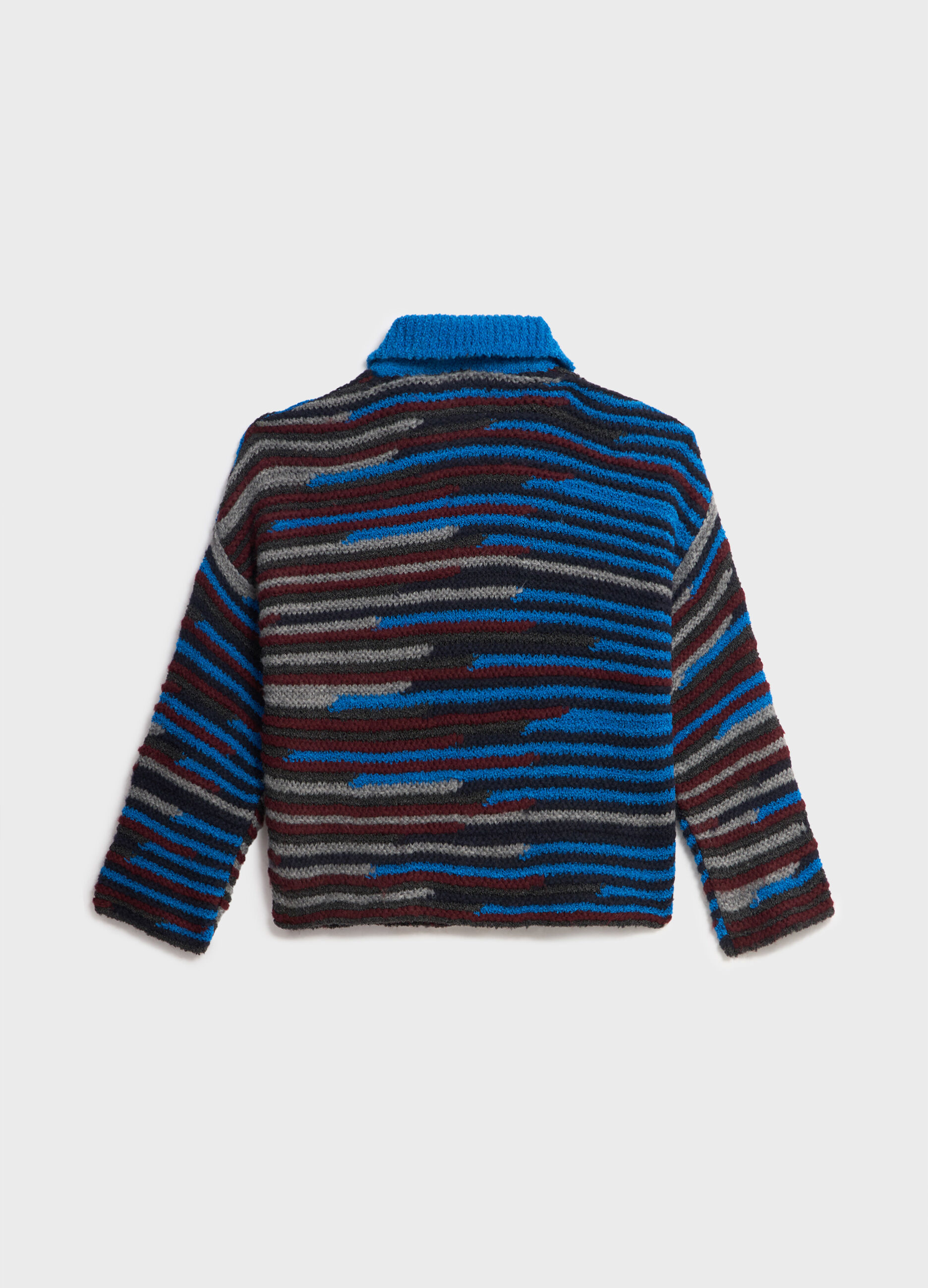 Knitted polo shirt with chunky stripes