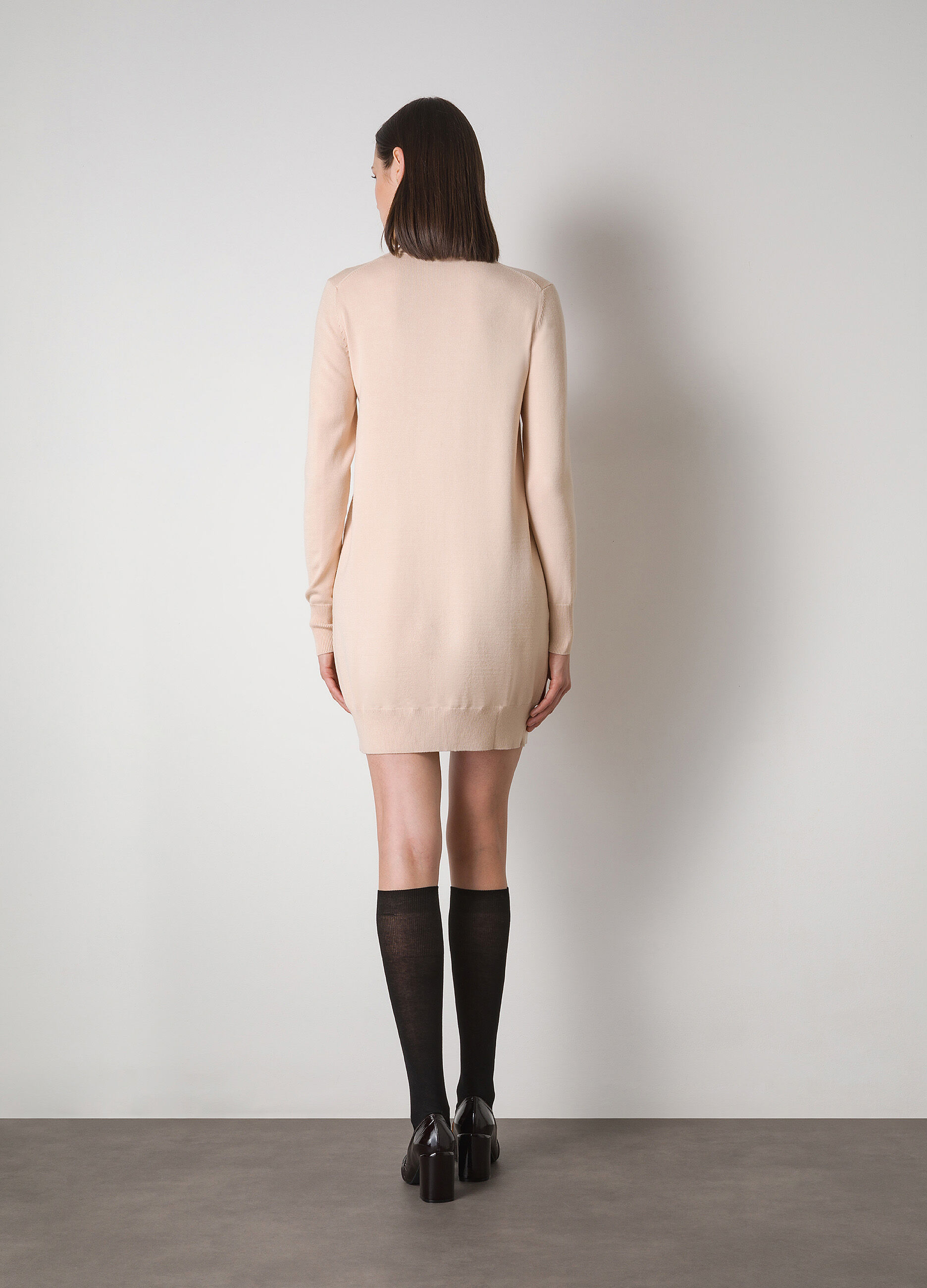 Short tricot turtleneck dress 