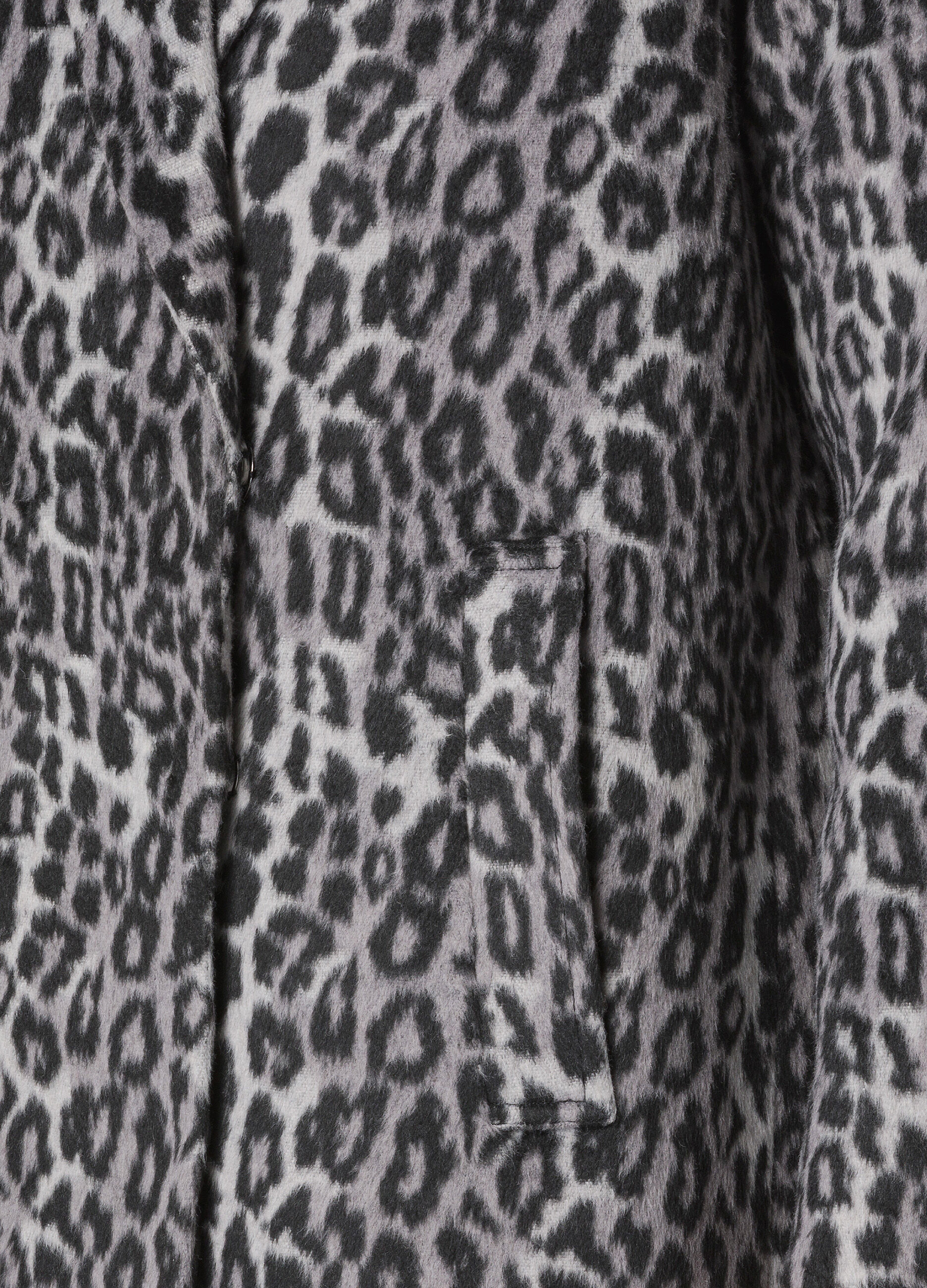 Wool blend coat with animal print