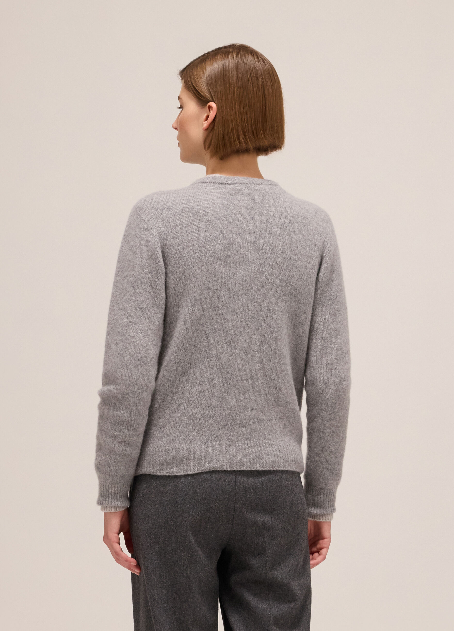 Knitted cardigan in cashmere and merino wool