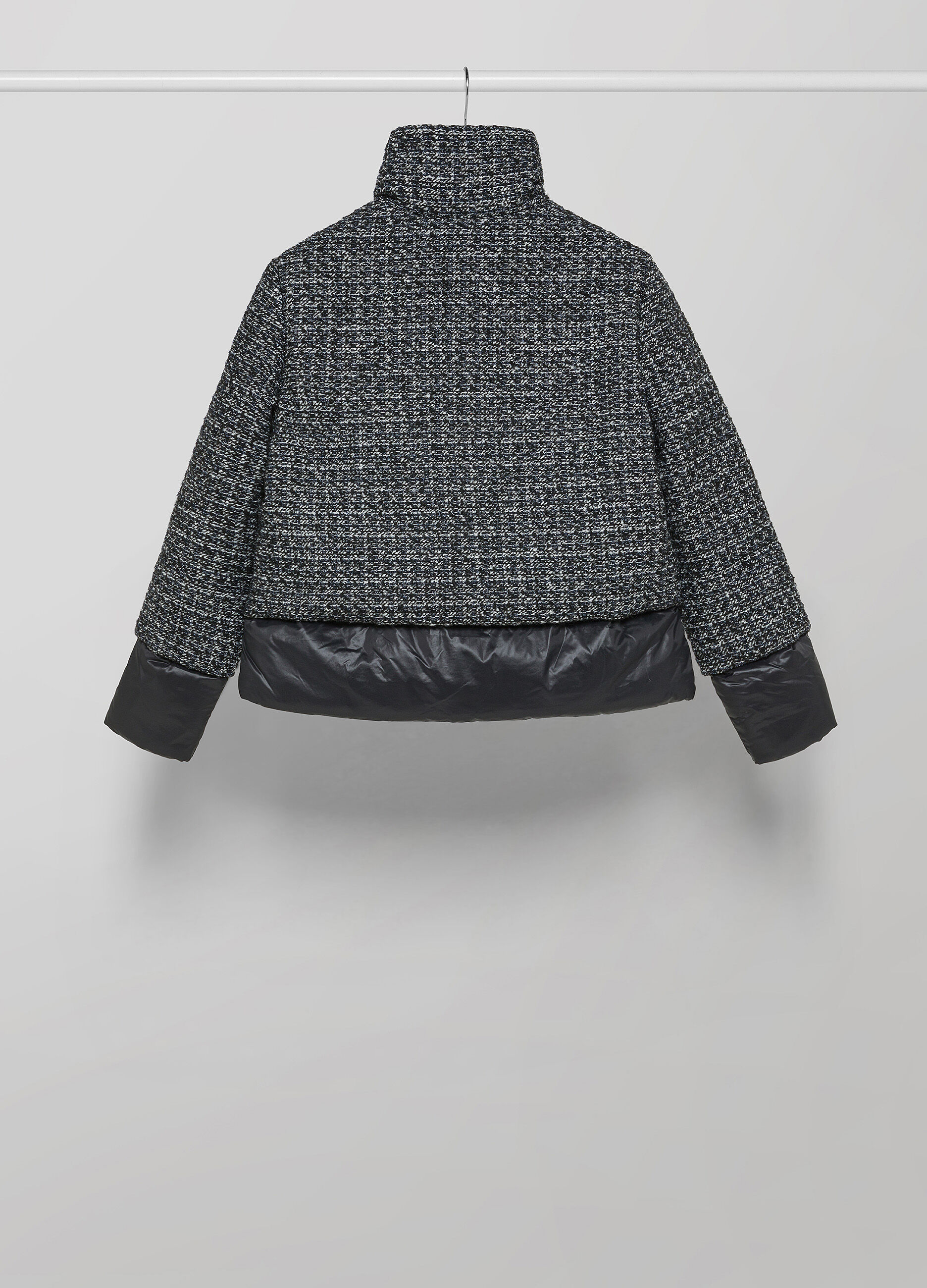 Down jacket with bouclé wool blend exterior_5
