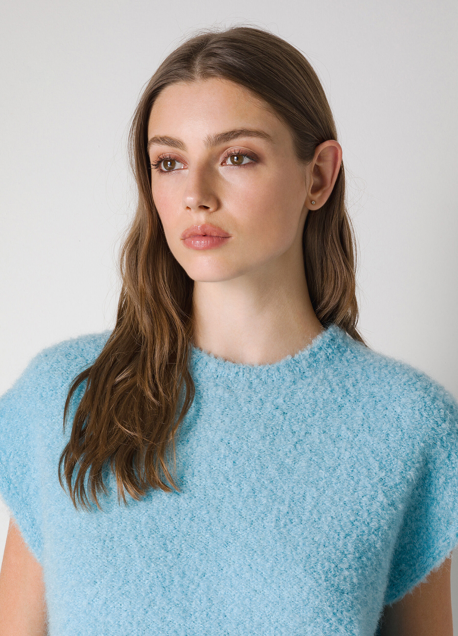 Mohair wool blend tricot waistcoat