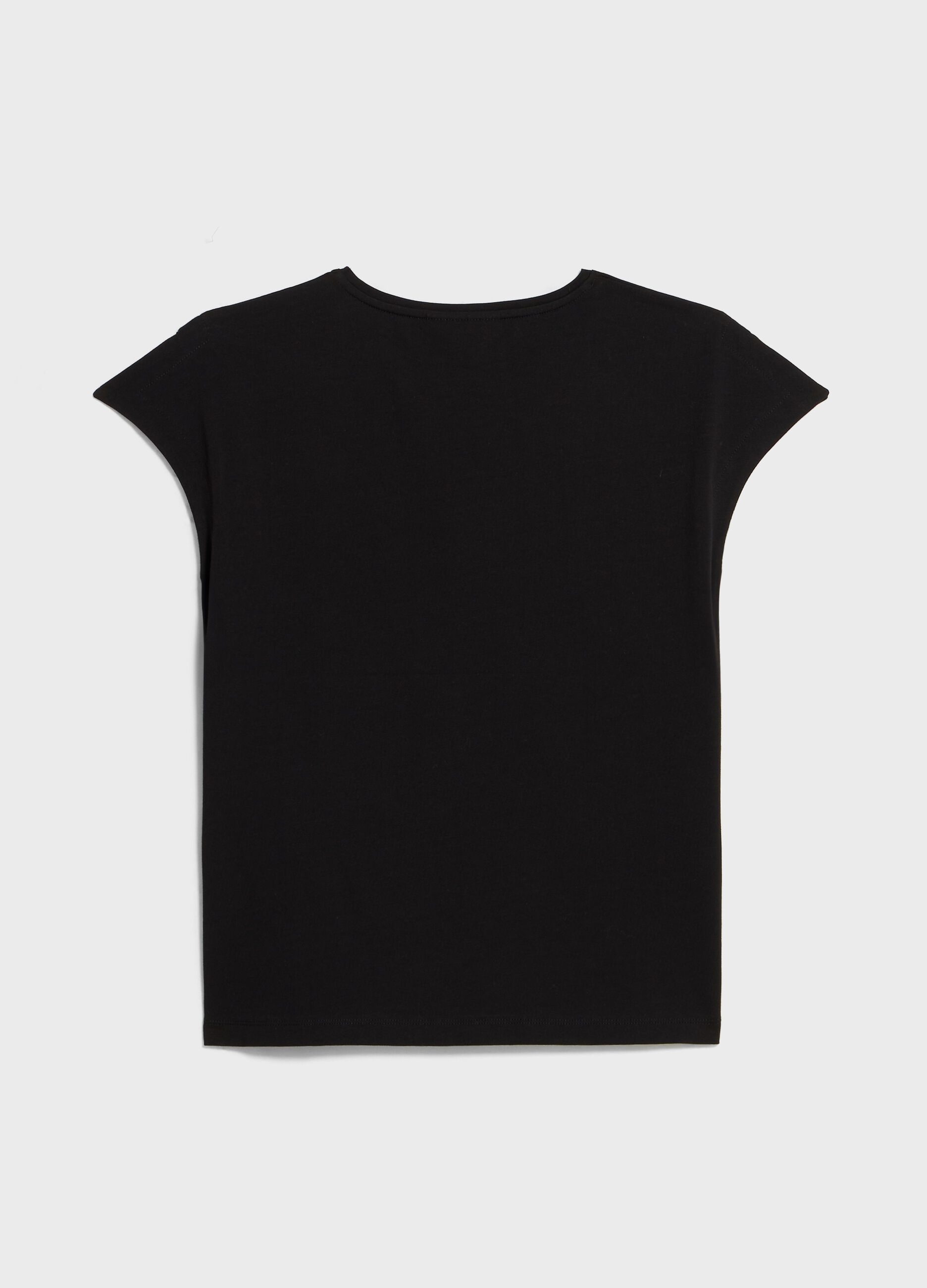 T-shirt in cotone stretch con lettering_5