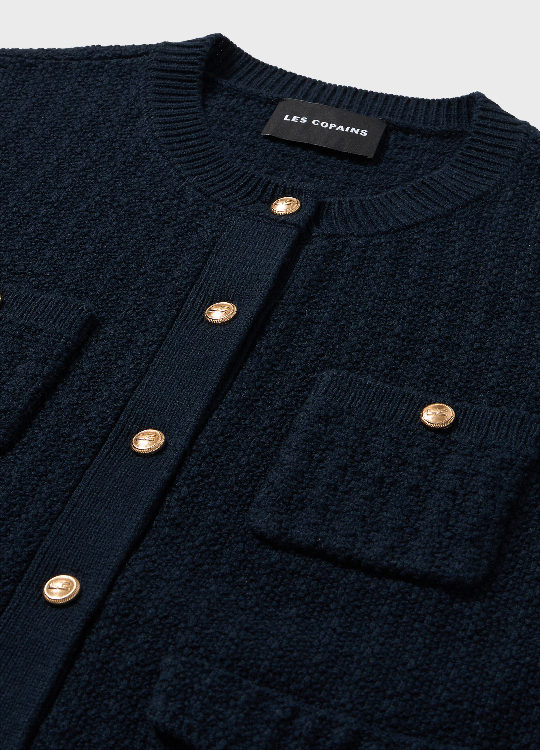 Bouclé-effect knitted cardigan
