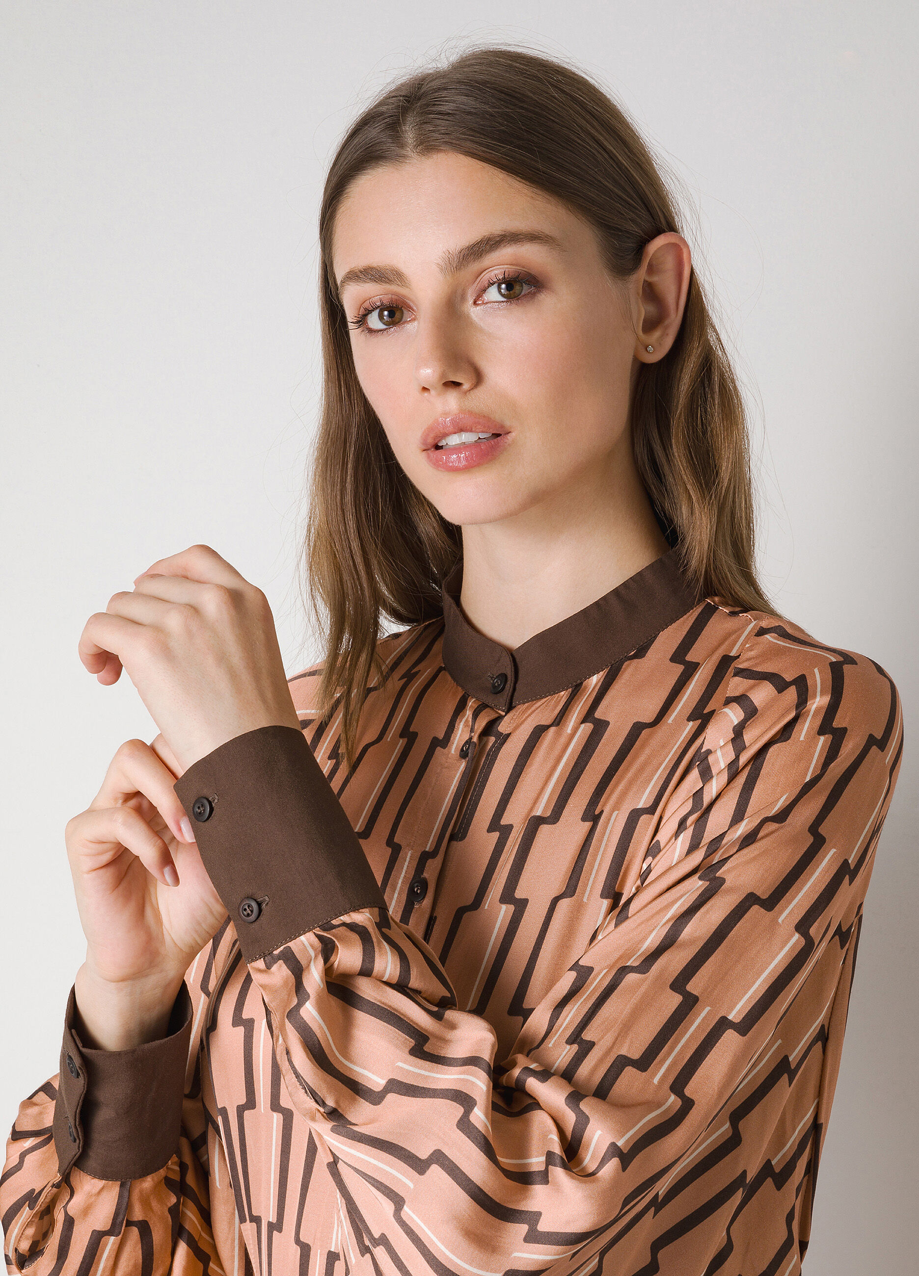 Long dress with geometric pattern