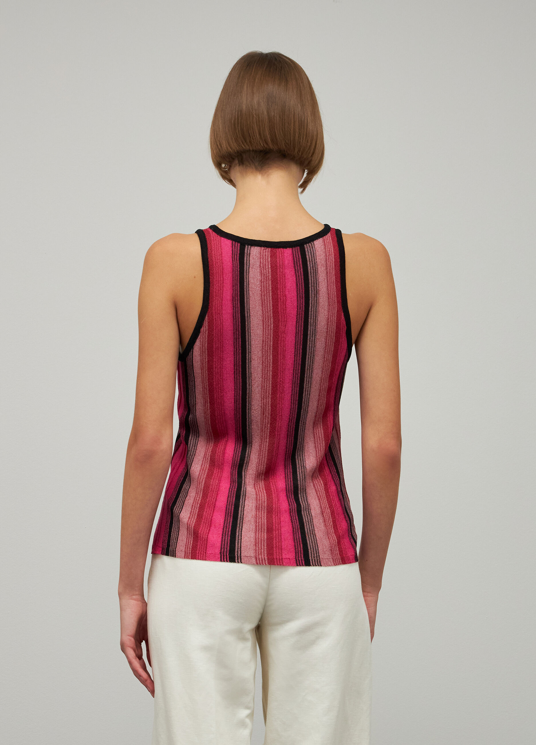 Pink and brown striped sleeveless top_2