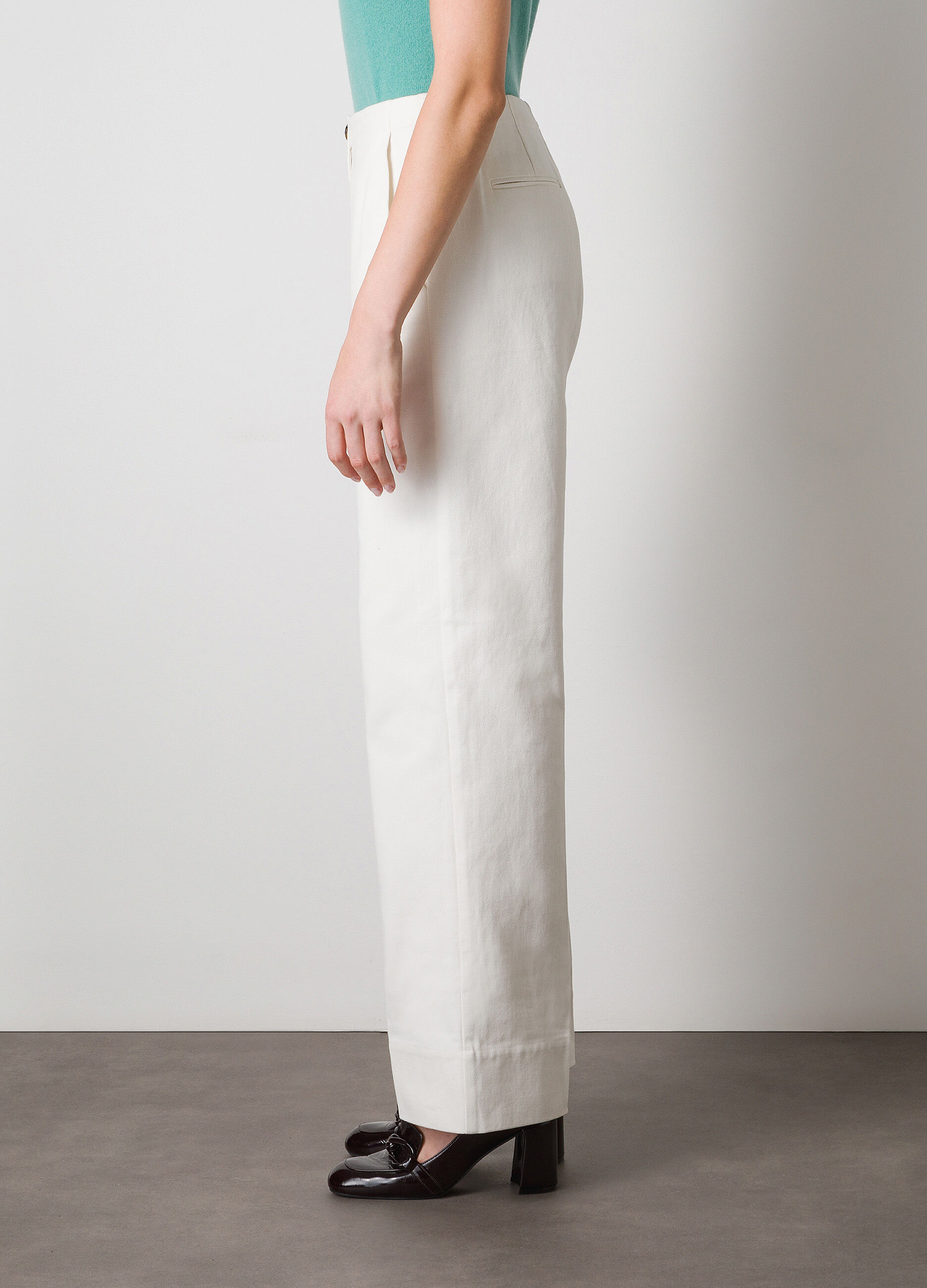 Palazzo pants in pure cotton twill_2