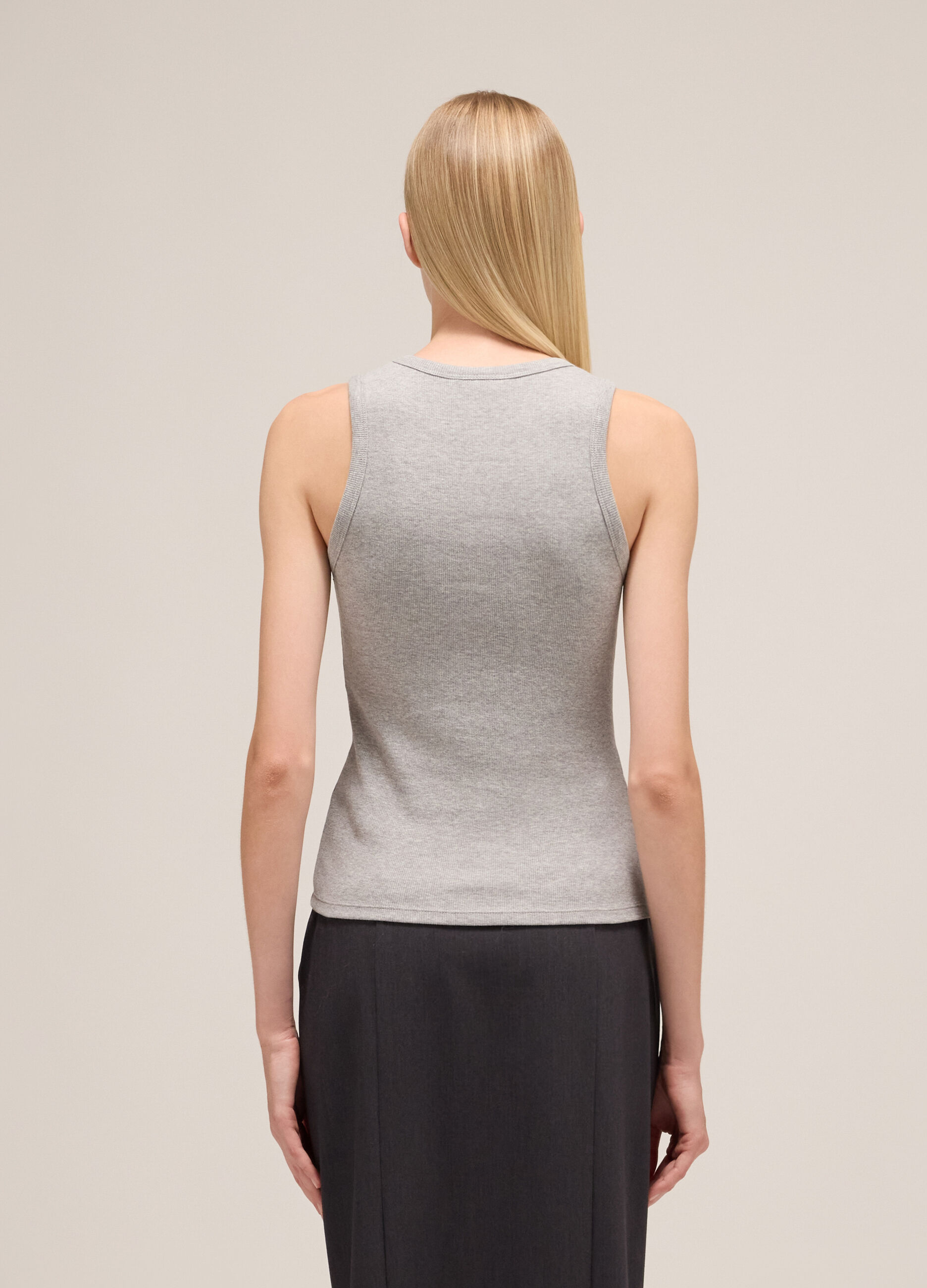 Ribbed stretch vest top.